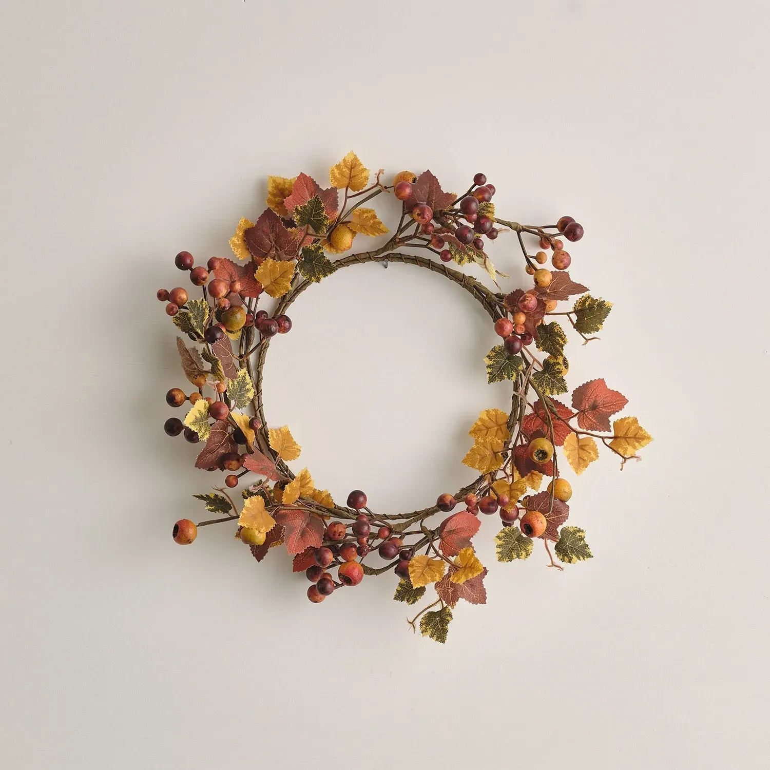 40cm Autumn Wreath with Berries - Mixed, Faux