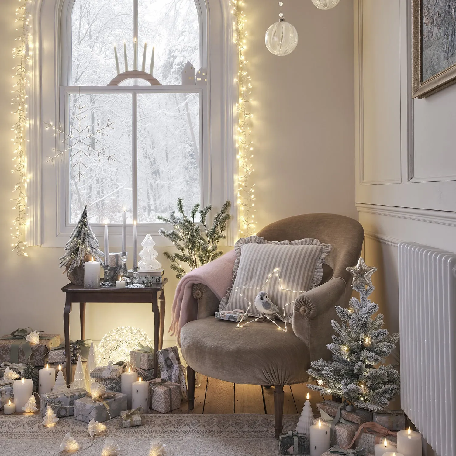 40cm Pre-Lit Christmas Tree - Warm White, Faux