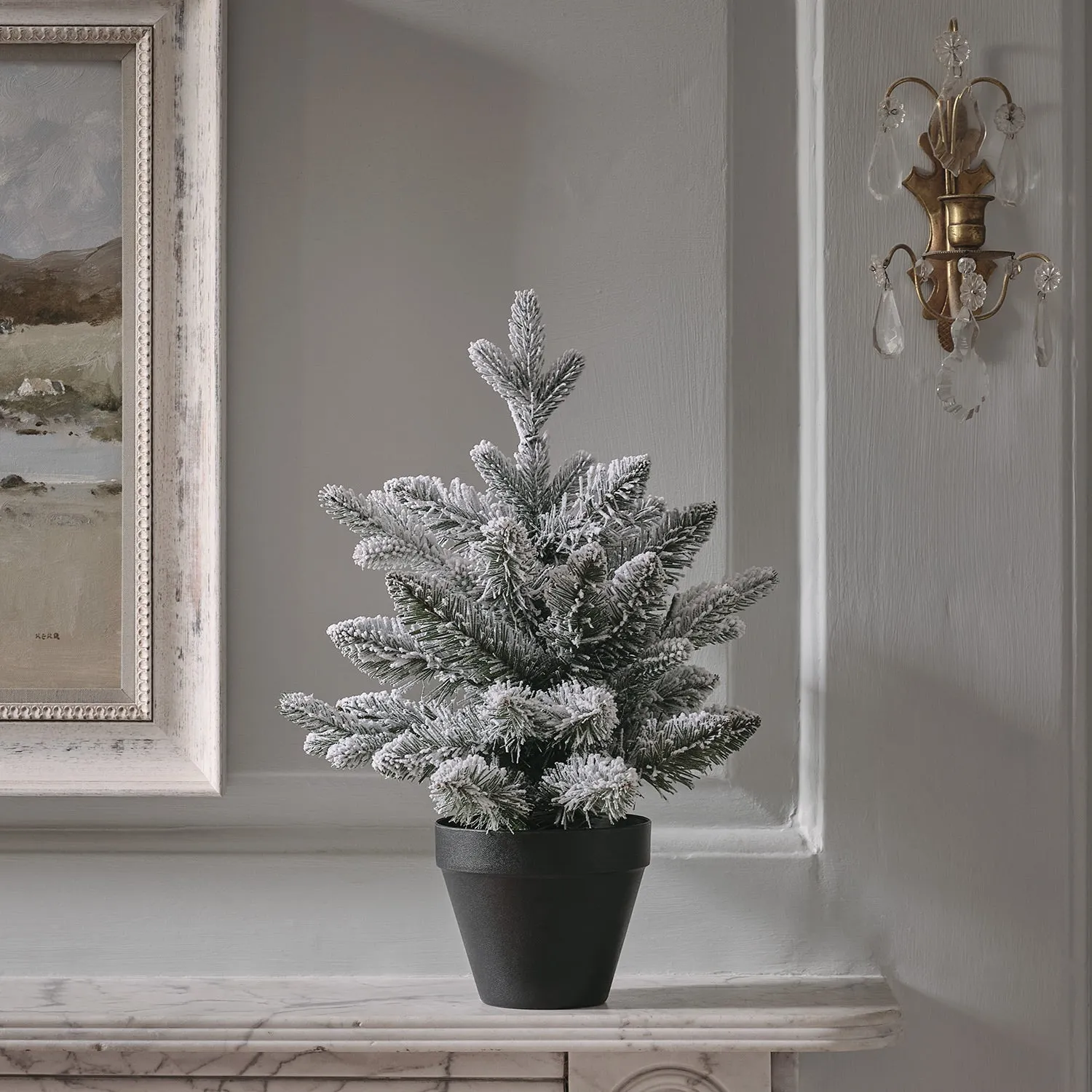 45cm Pre-Lit Christmas Tree - Green, Faux Fir