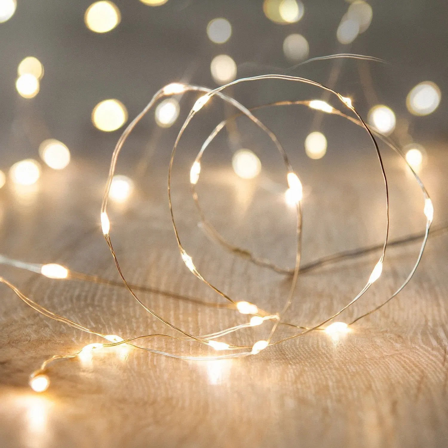 50 LED Micro Fairy Lights - Warm White, USB image