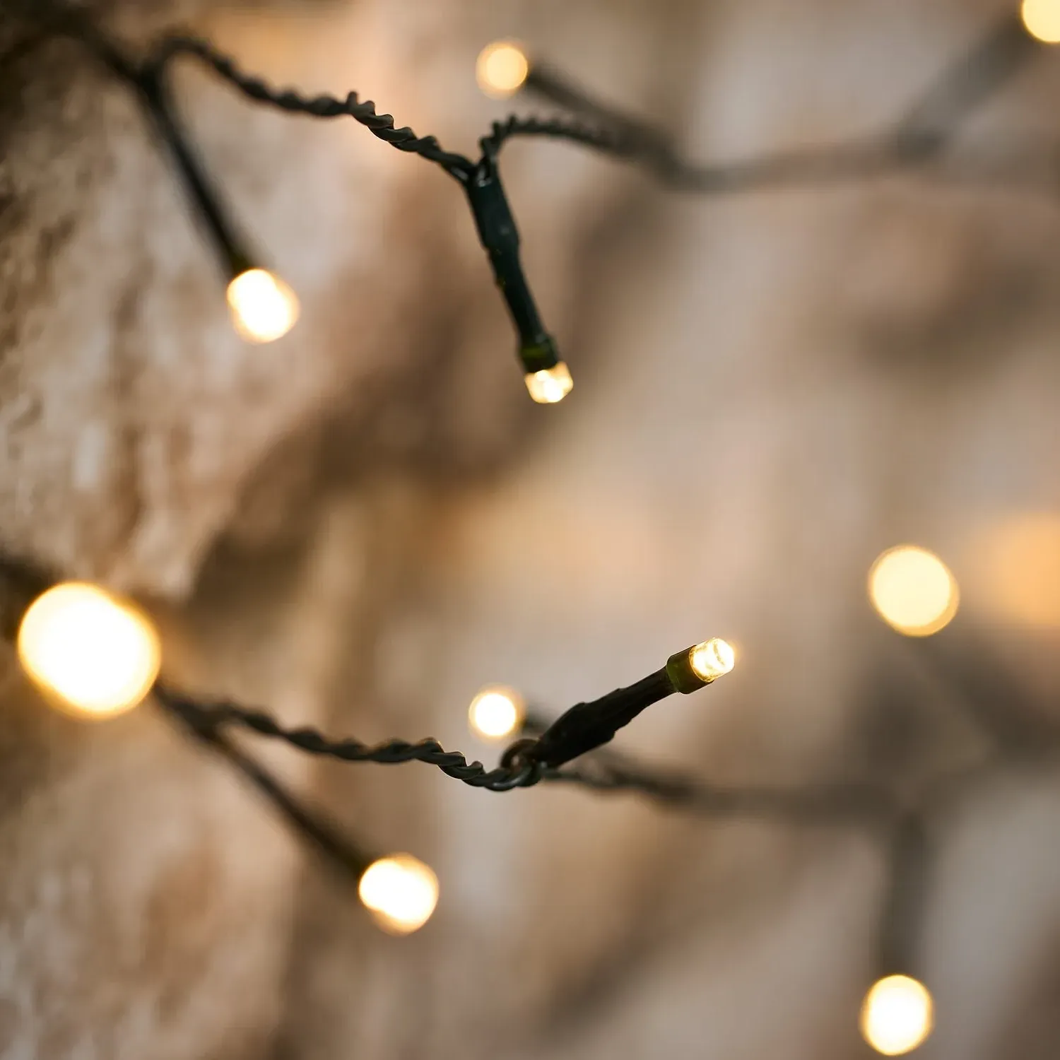 50-Light LED Solar String Lights - Warm White image