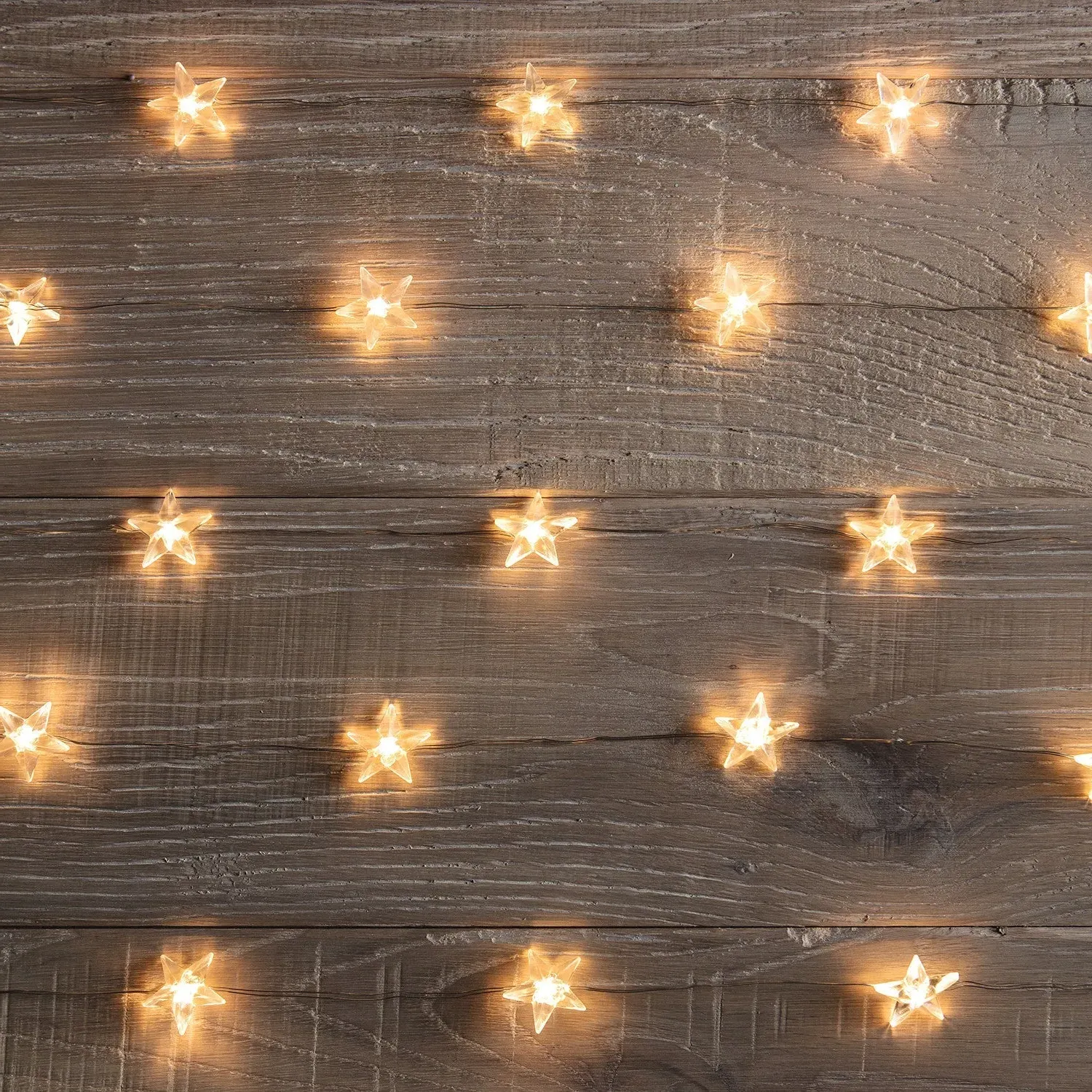 50 Star Micro Fairy Lights - Warm White, Silver Wire