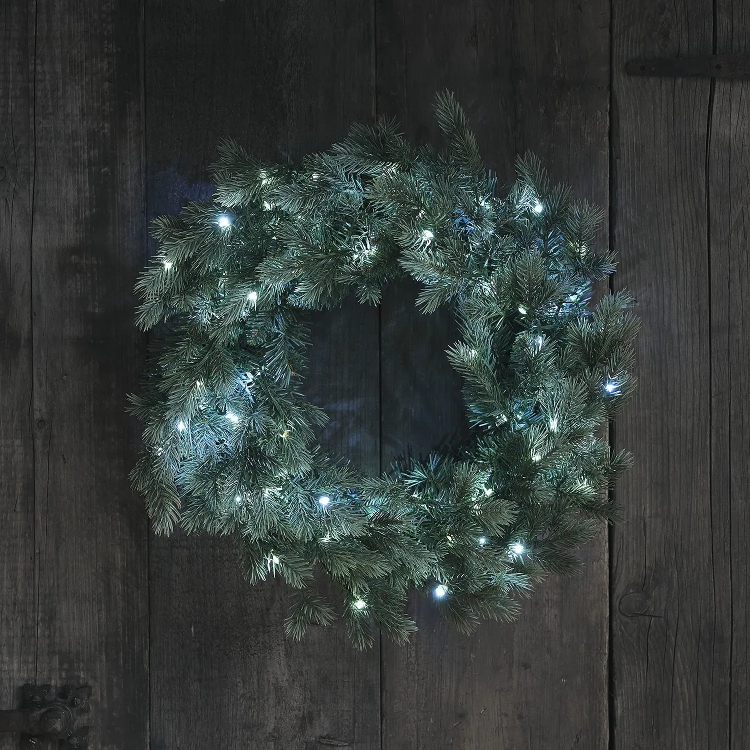 50cm LED Christmas Wreath - Dual Color, Faux Pine