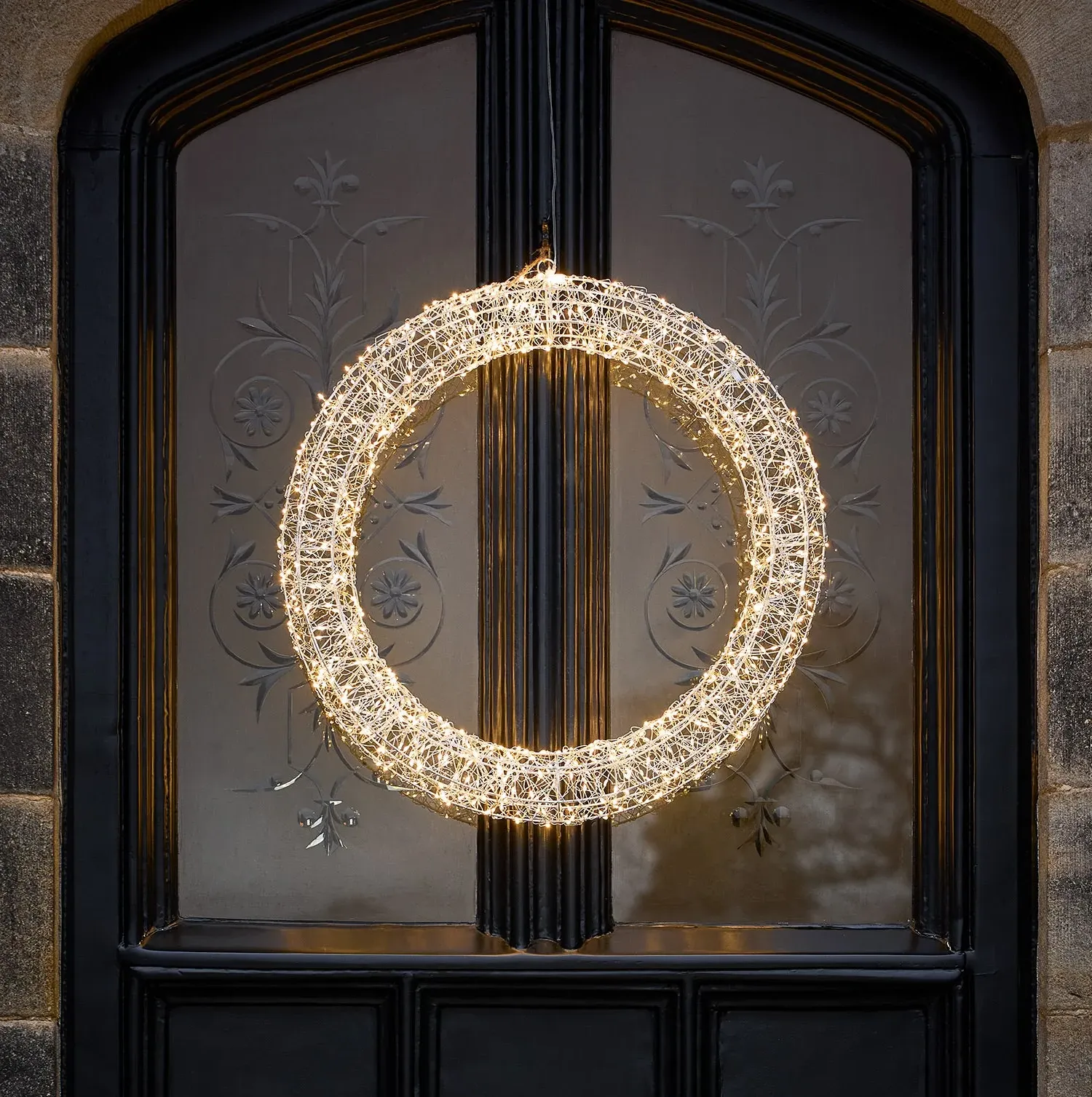 58cm LED Wreath Light - Warm White, Wire image