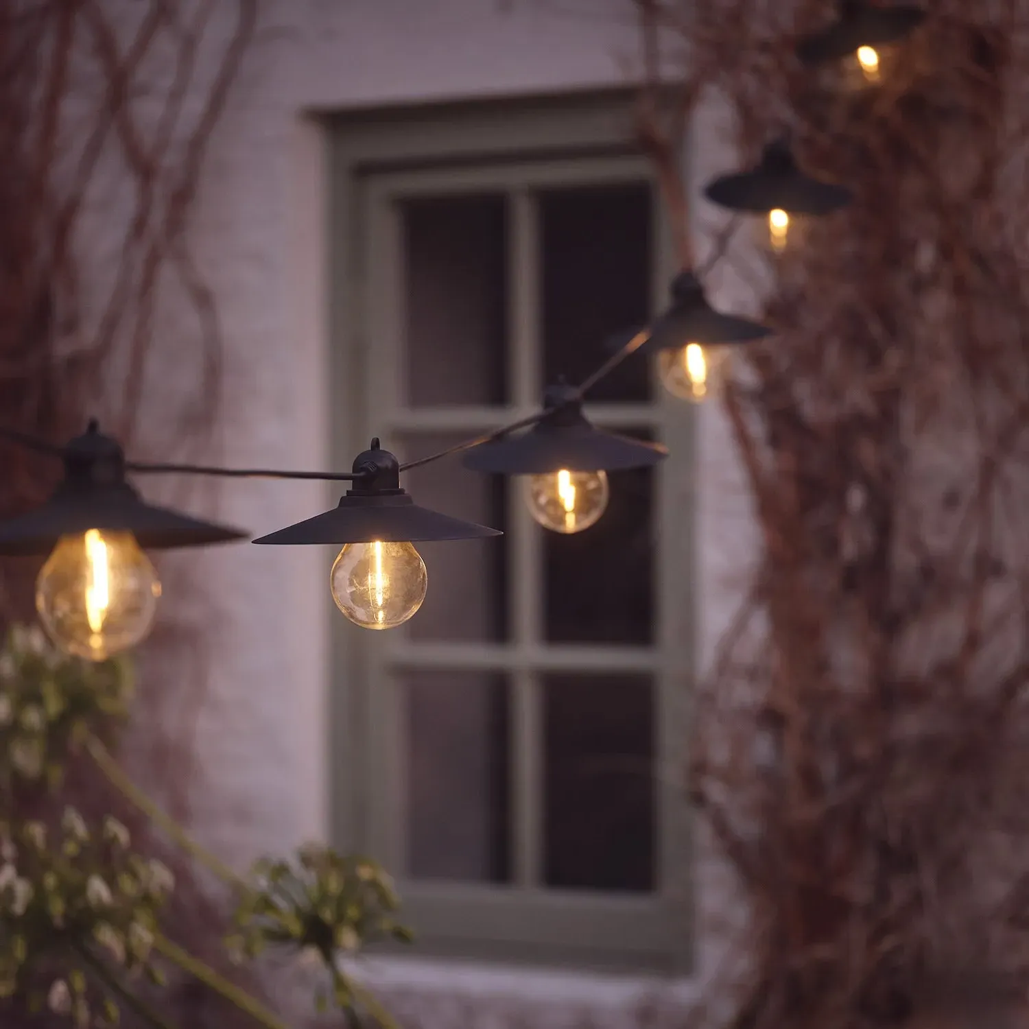 6-Light Solar Café String Lights - Warm White