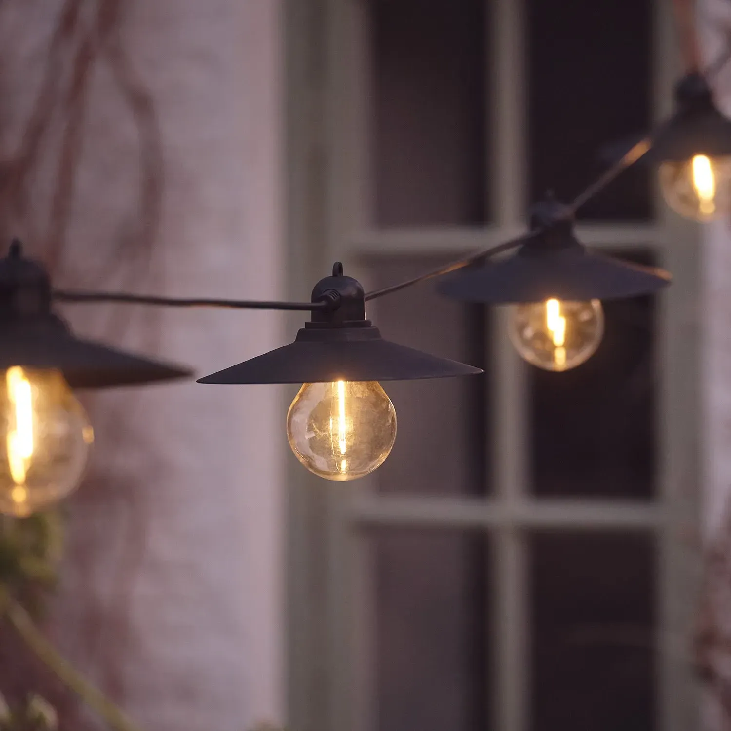 6-Light Solar Café String Lights - Warm White