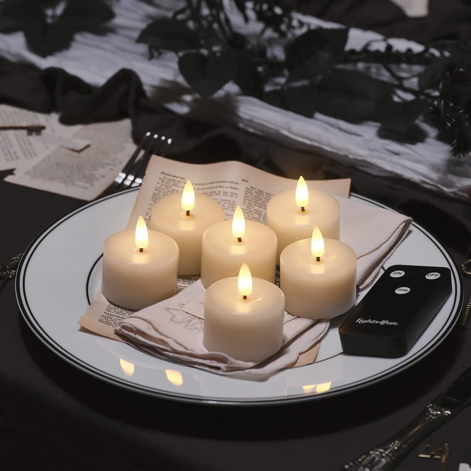6-Pack LED Votive Candles - Ivory, Real Wax image