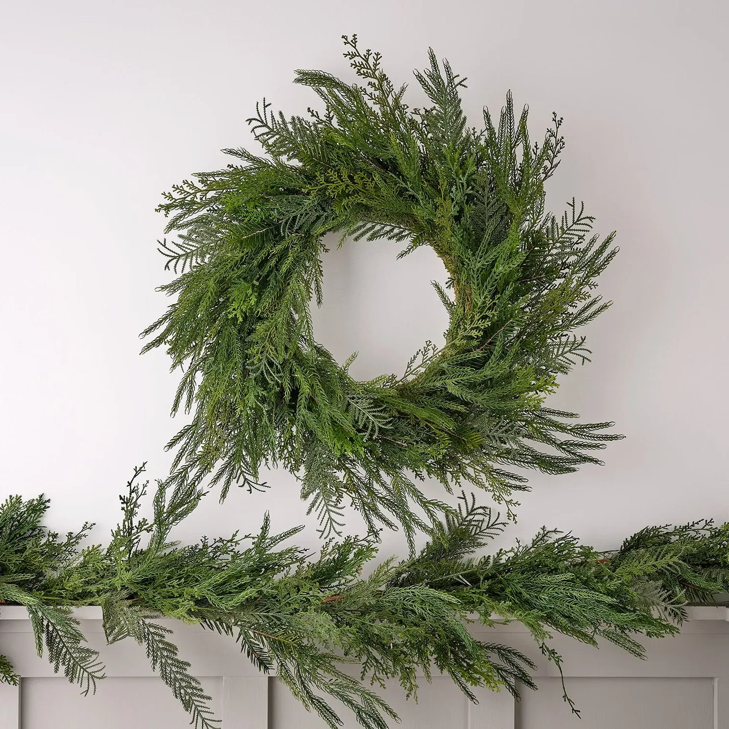 60cm Christmas Foliage Wreath - Green, Faux