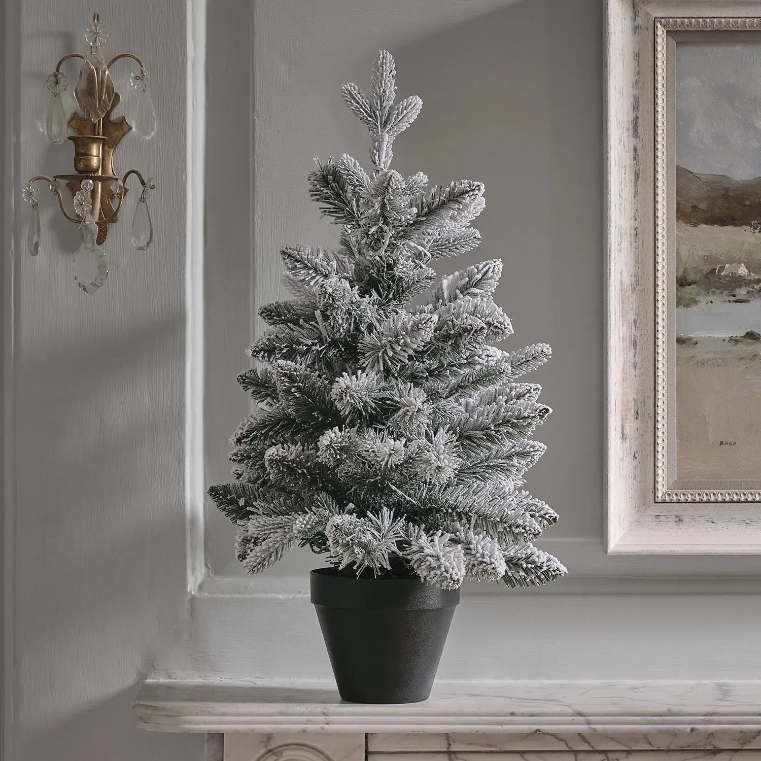 60cm Pre-Lit Christmas Tree - Green, Faux Fir
