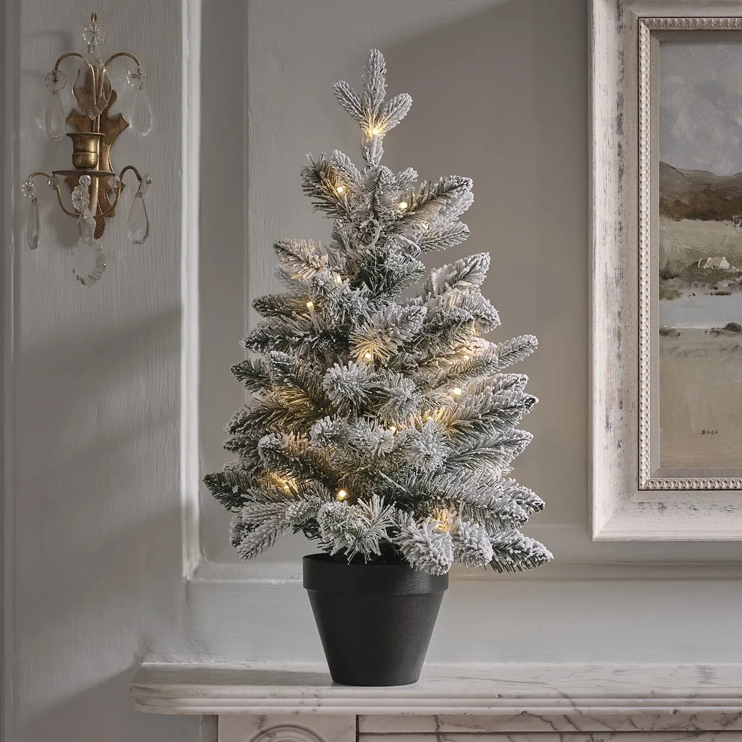 60cm Pre-Lit Christmas Tree - Green, Faux Fir image