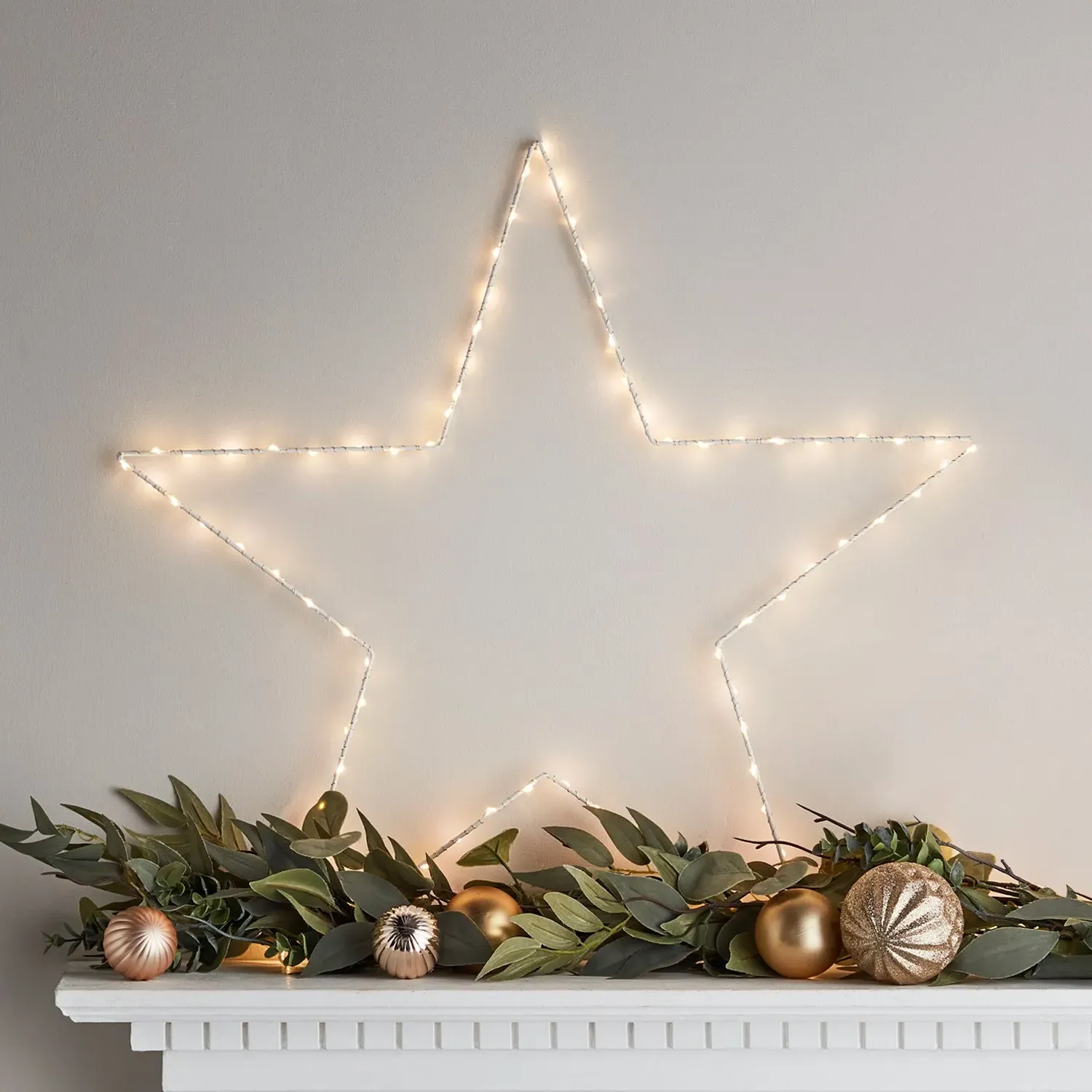 60cm Star Christmas Light - Warm White, Metal