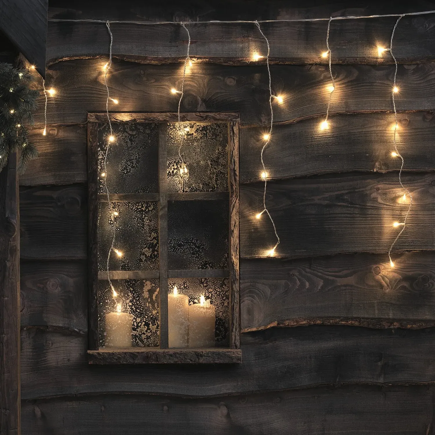 6m Dual Colour LED Icicle Lights - White, Plug image
