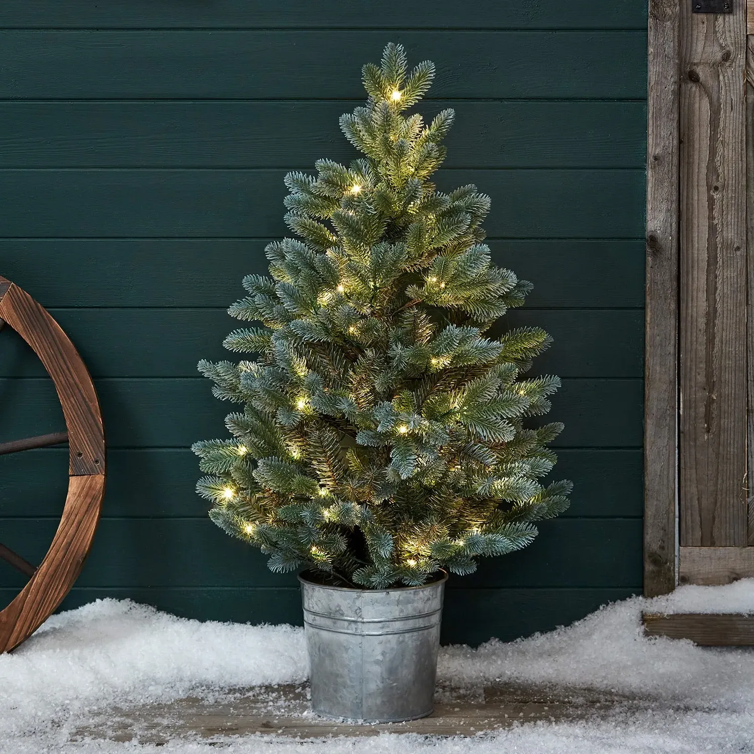 90cm Pre-Lit Christmas Tree with Pot - Green image