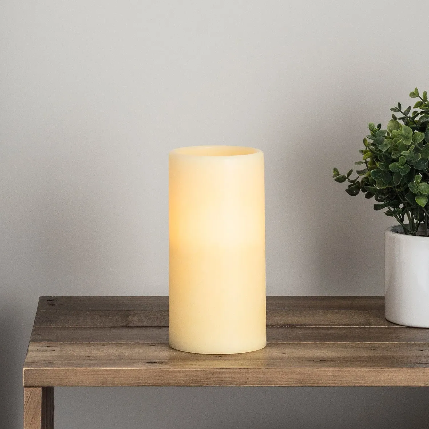 Battery LED Pillar Candle - Amber, Wax image