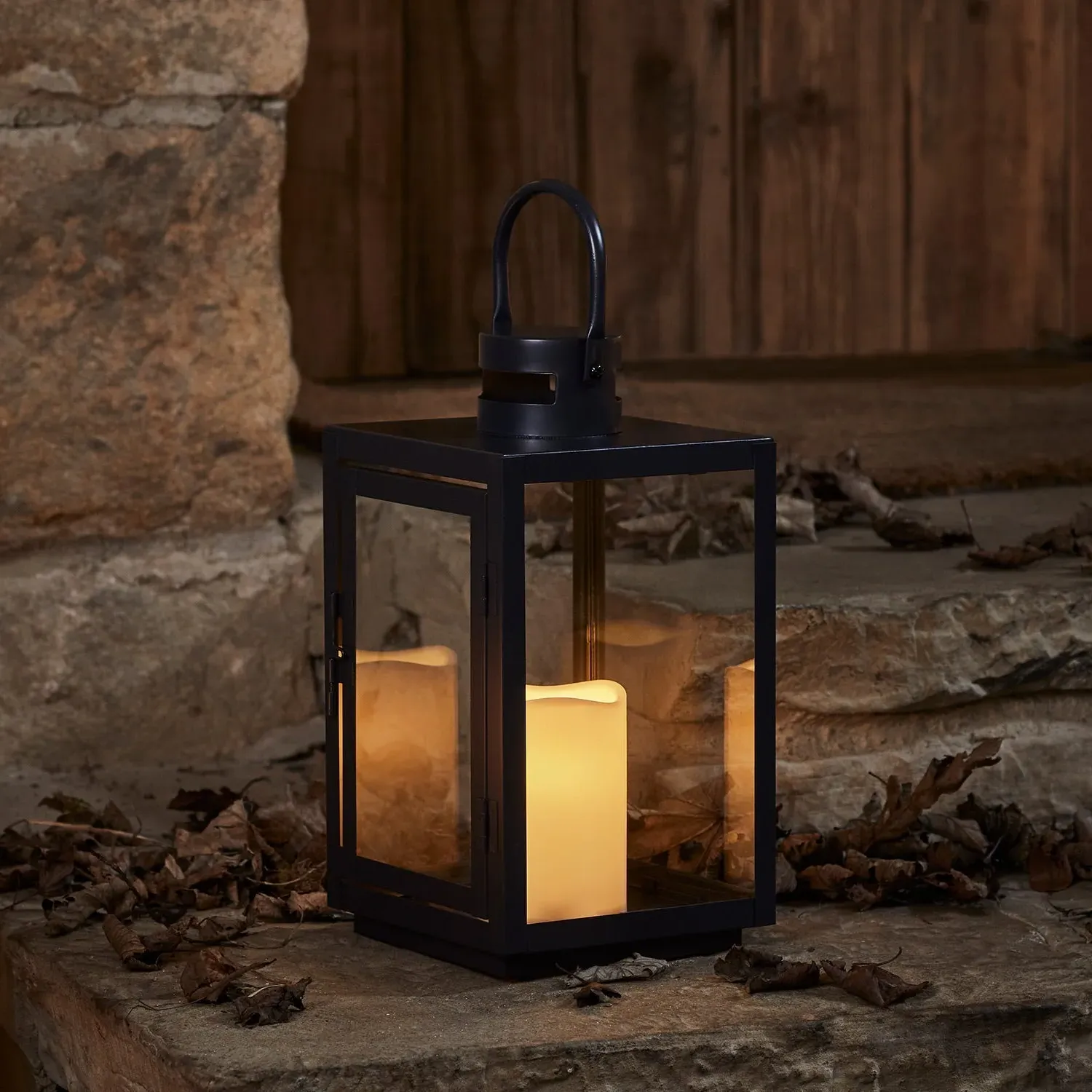 Battery Outdoor Lantern - Grey, Metal image