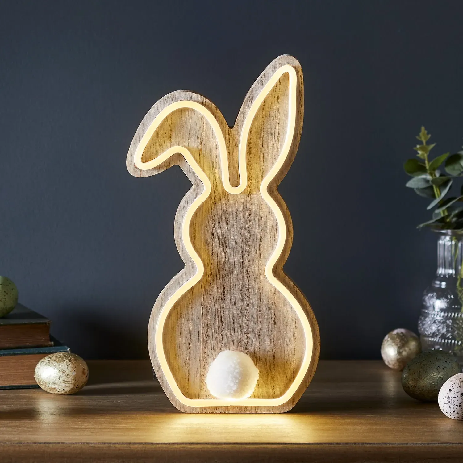 Bunny Neon Light - Warm White, Wood image