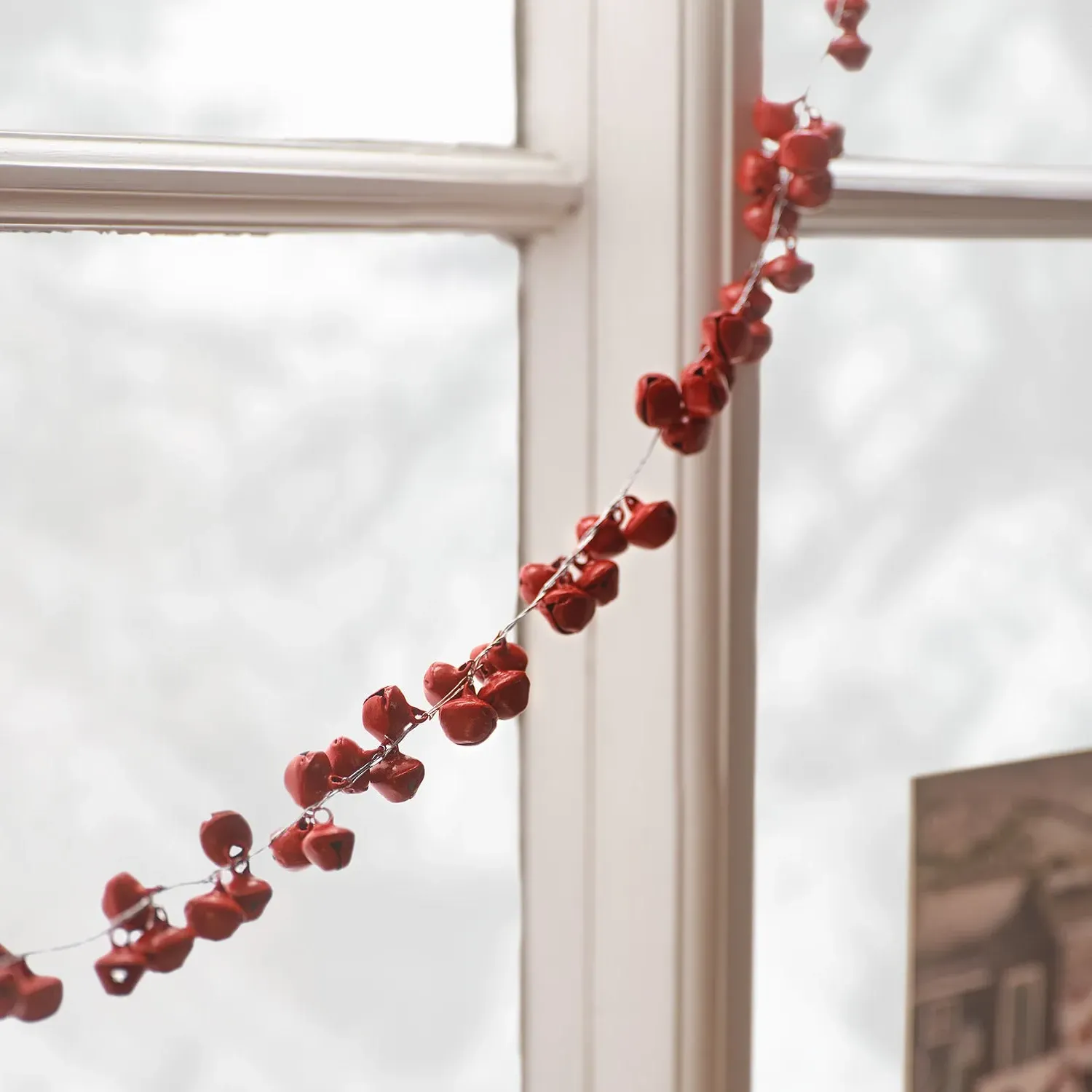 Christmas Bell Garland - Red, Metal image