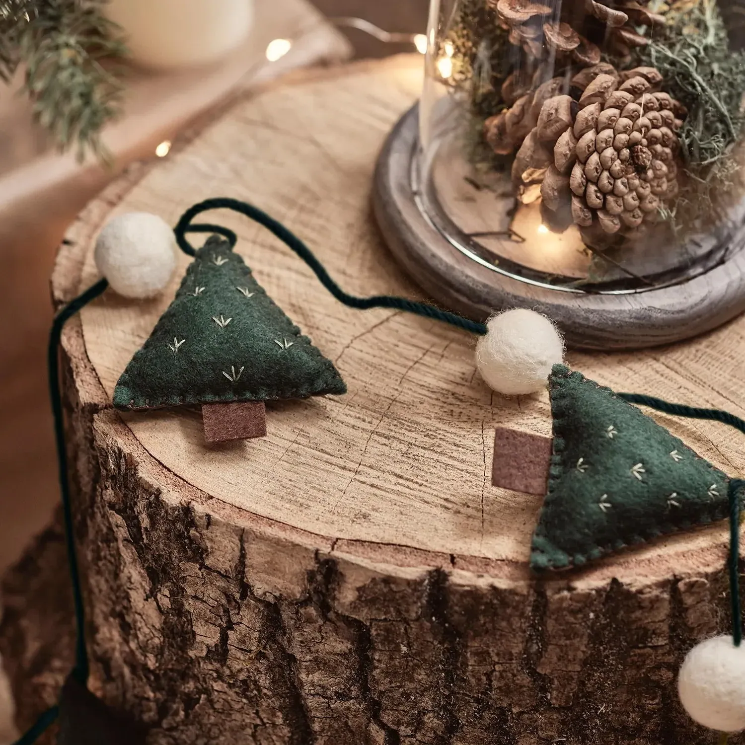 Christmas Tree Garland - Green, Felt