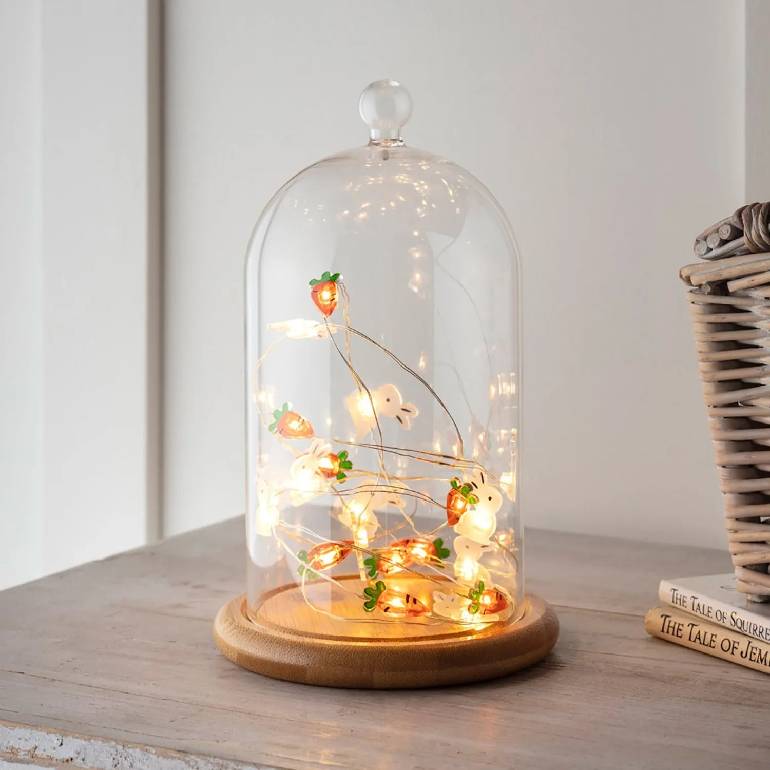 Easter Micro Light Bell Jar - Warm White, Glass image