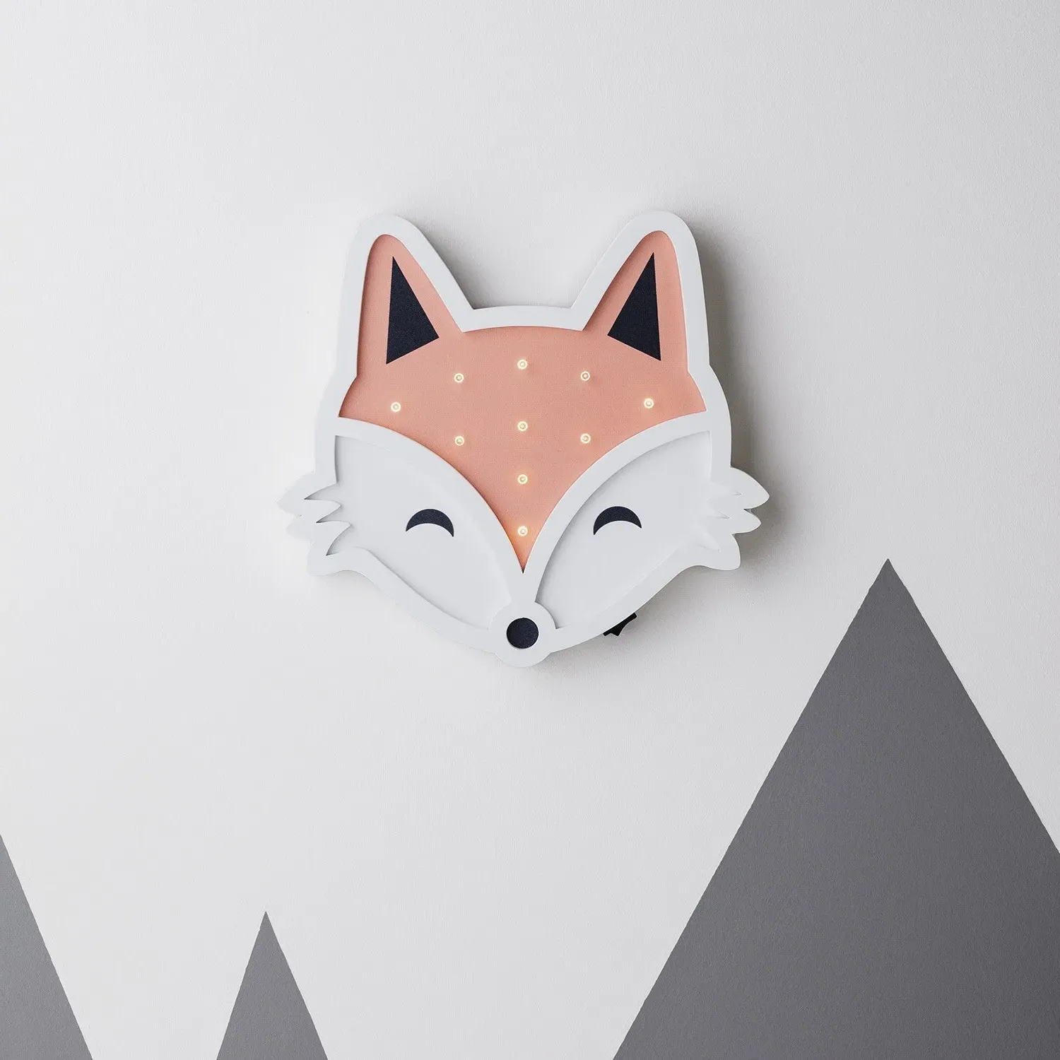 Fox Wall Light with Timer - Warm White, Wood