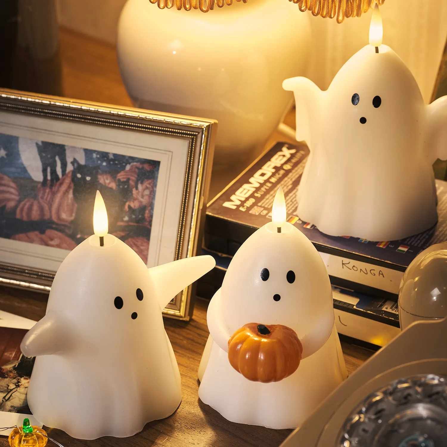 Ghost LED Candle Trio - Warm White, Real Wax