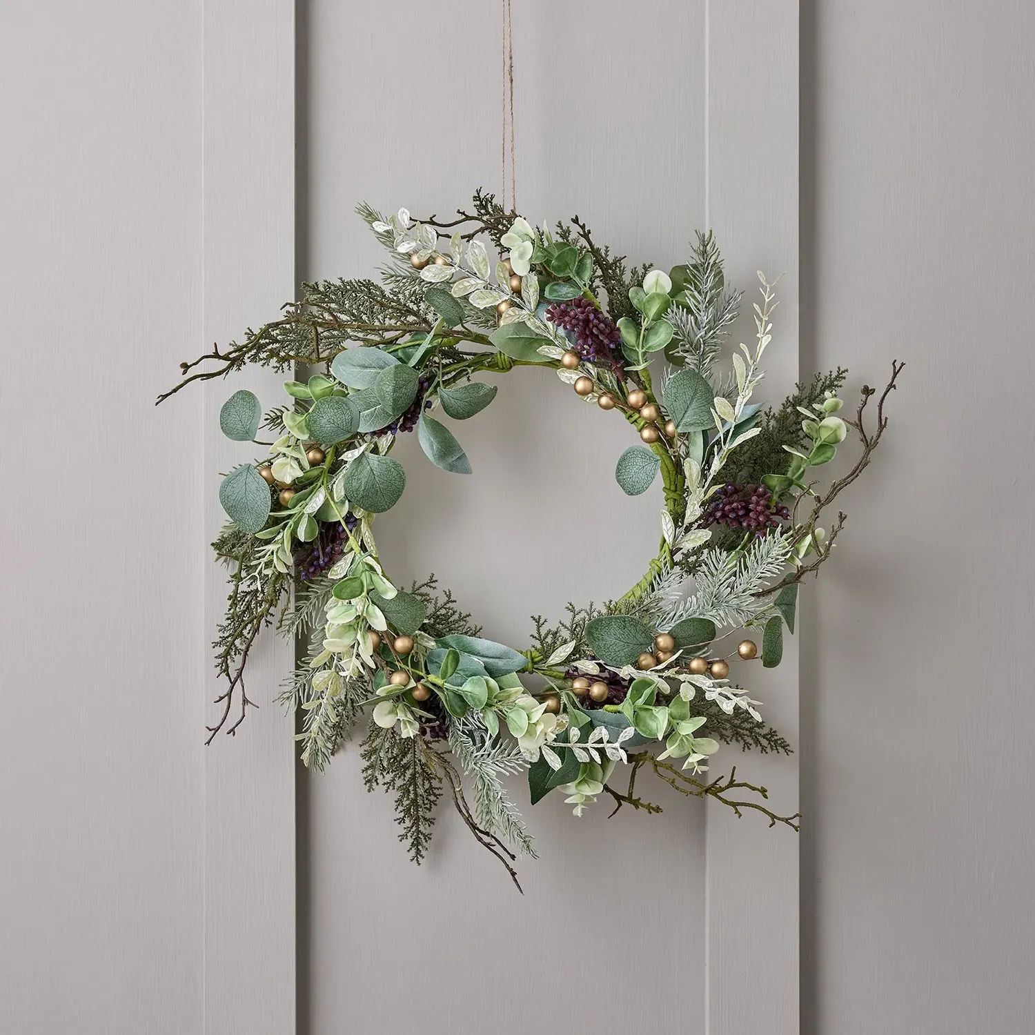 Gold Berry Wreath & Garland Set - Faux Foliage