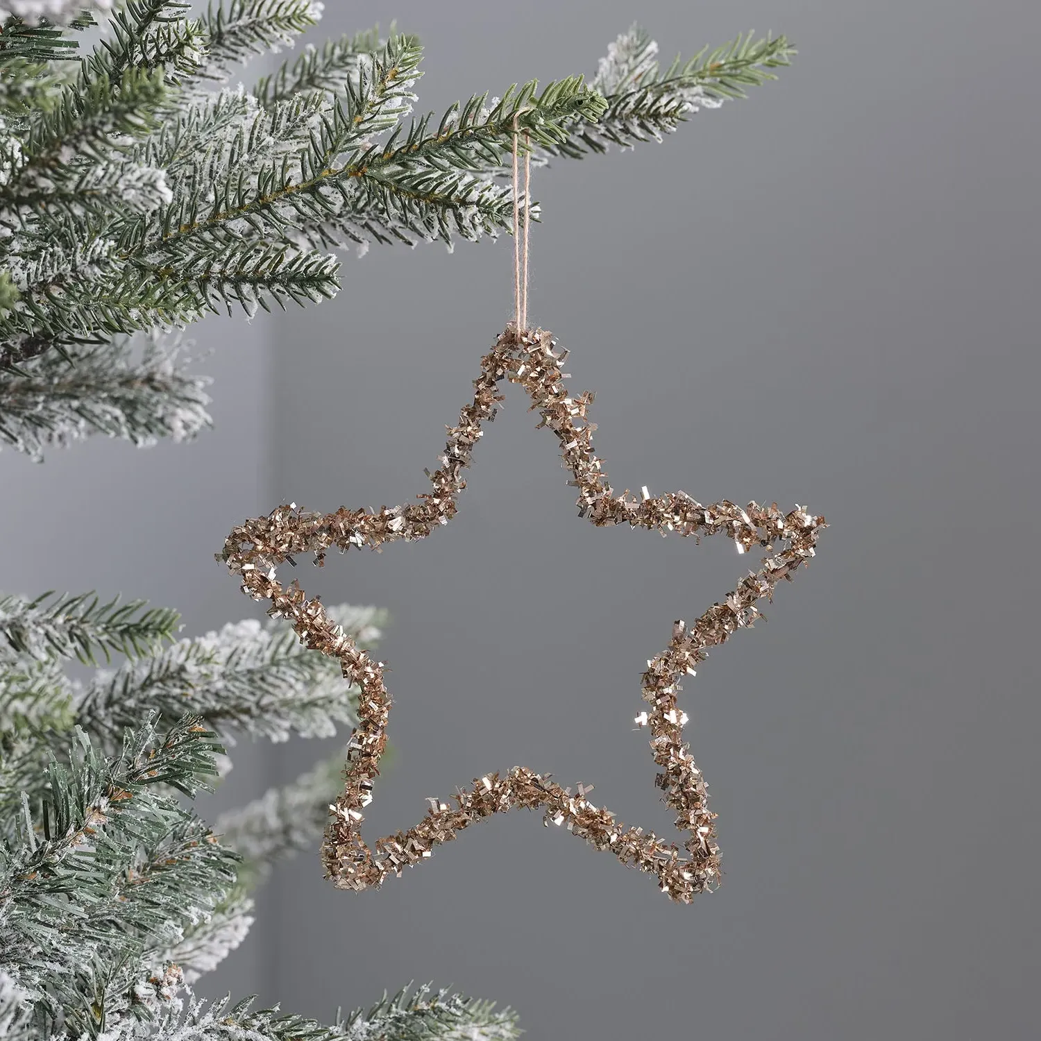 Hanging Star Christmas Decoration - Silver, Metal image