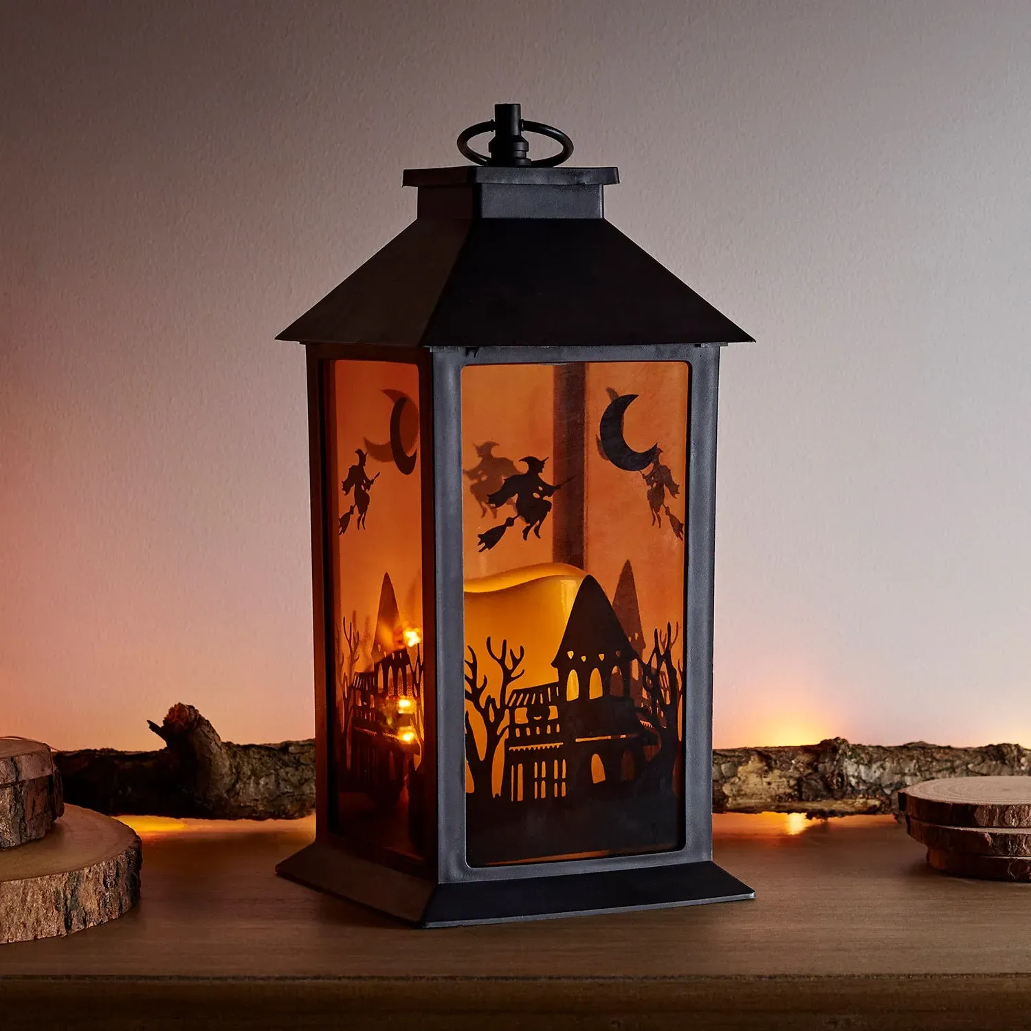 Haunted House Outdoor Lantern - Orange, LED image
