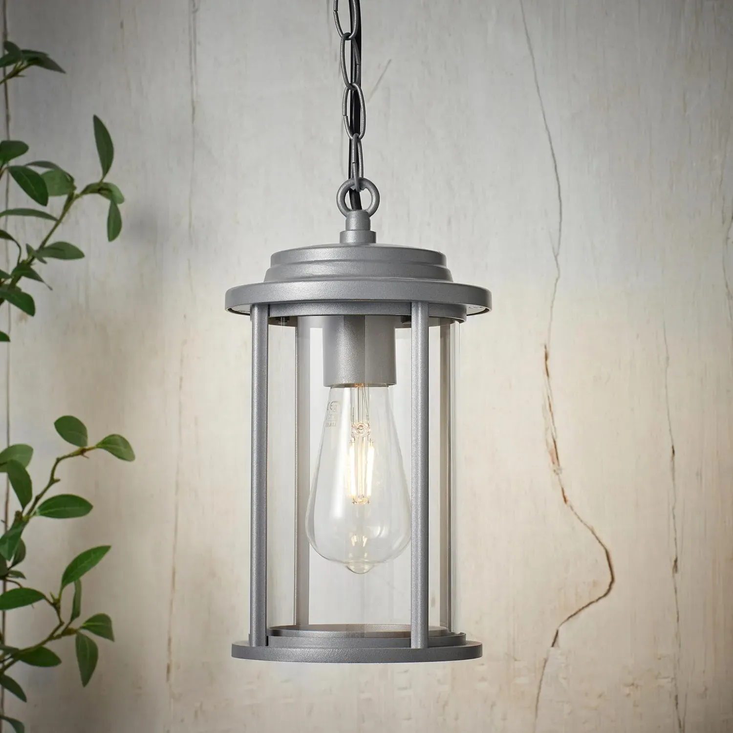 Lantern Outdoor Pendant Light - Grey, Aluminium image