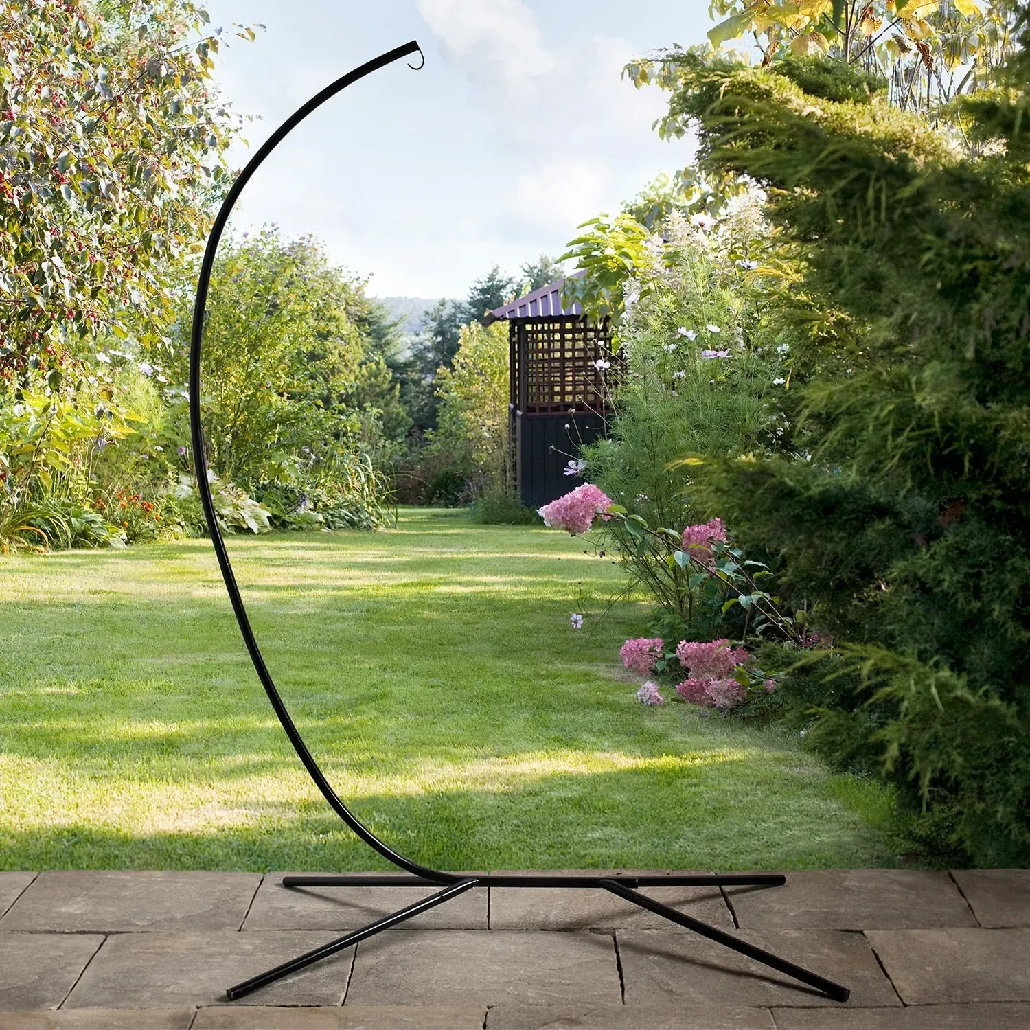 Lantern Stand with Hook - Black, Metal image