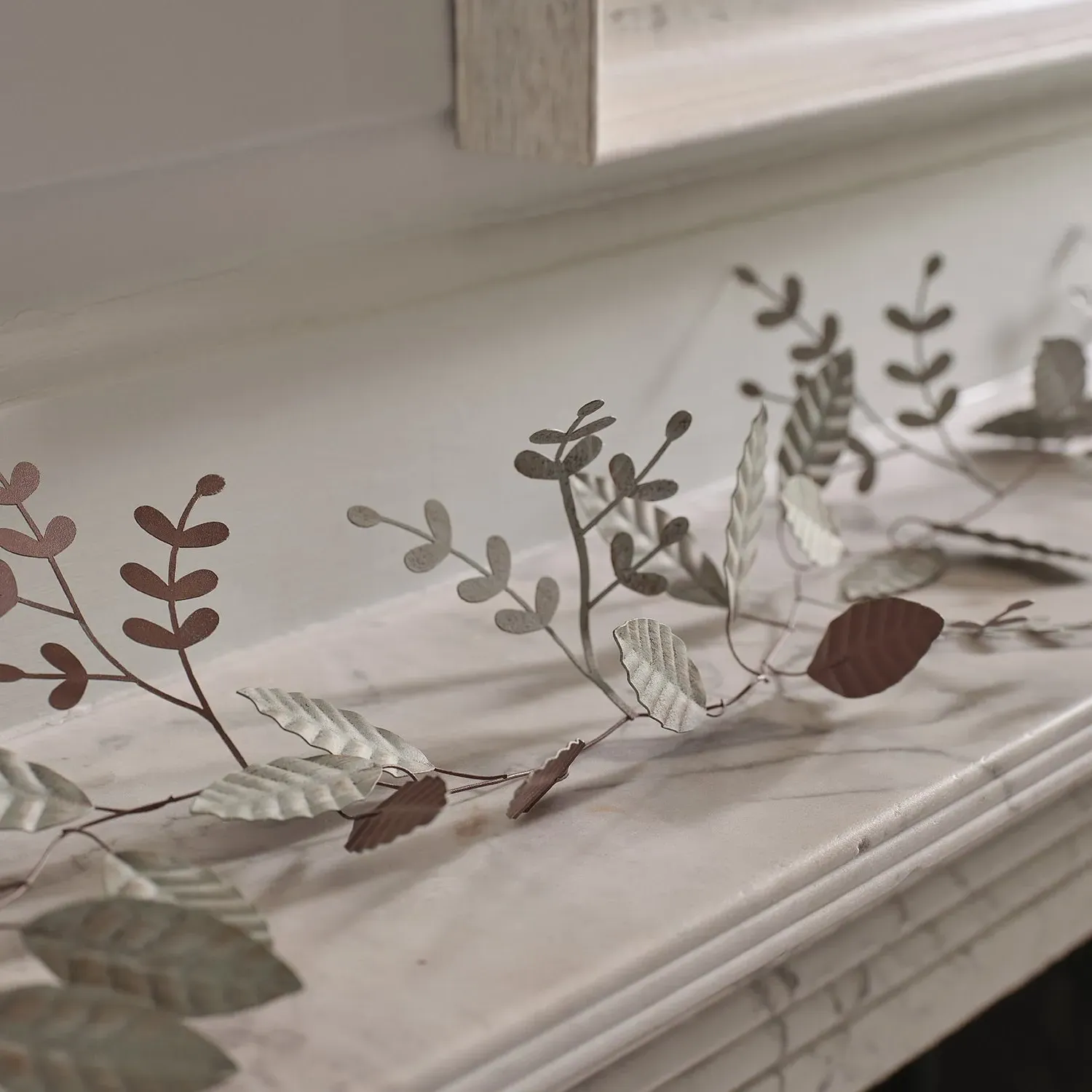 Leaf Decorative Garland - Green, Metal