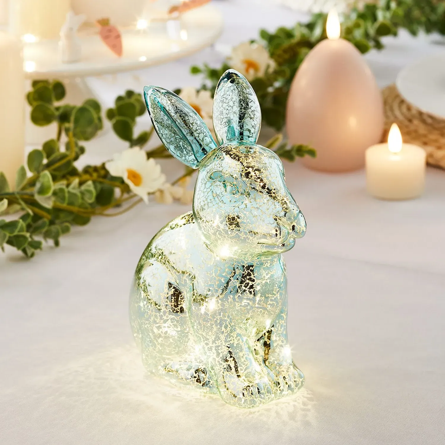 LED Bunny Decoration - Blue, Glass image