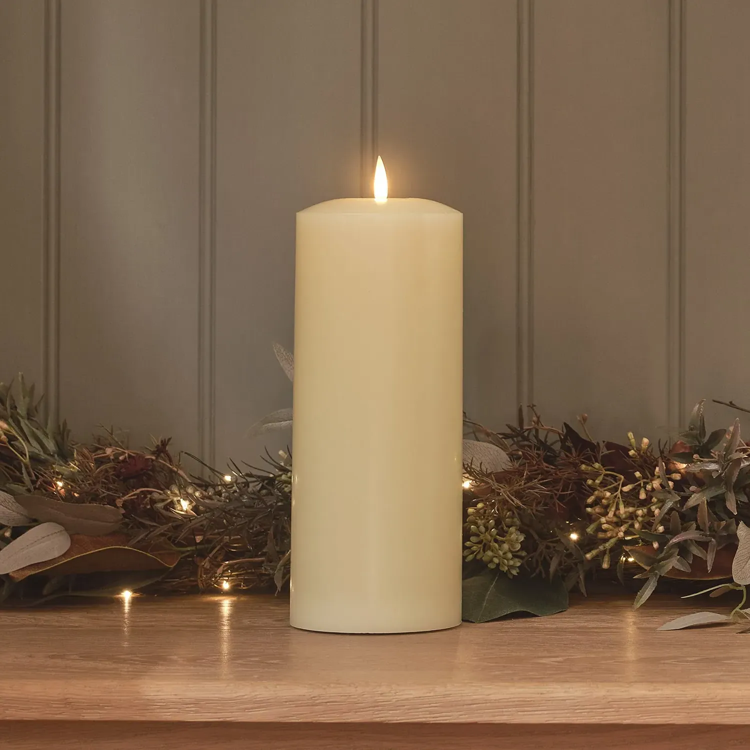 LED Chapel Candle with Remote - Ivory, Wax image