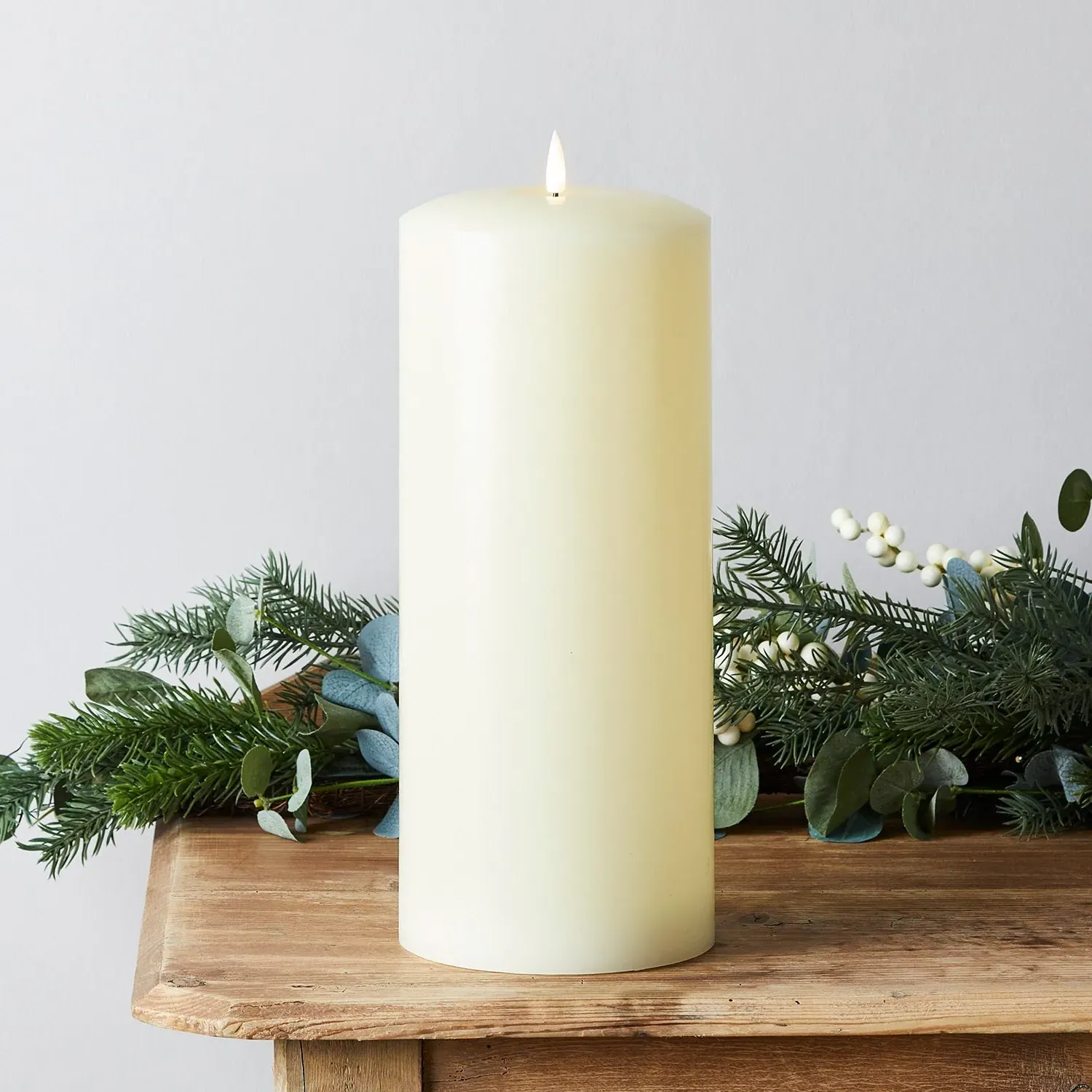 LED Chapel Candle with Timer - Ivory, Wax