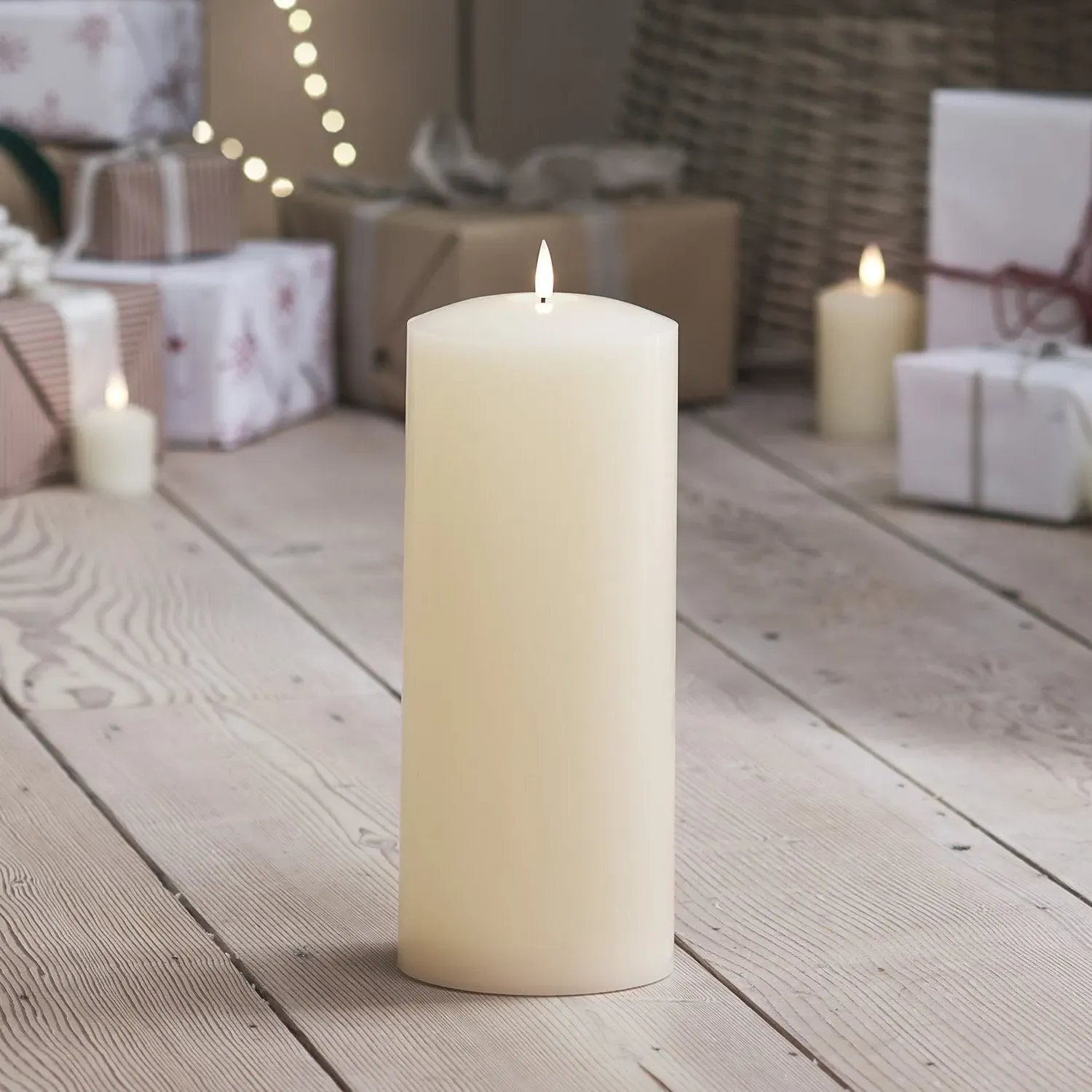 LED Chapel Candle with Timer - Ivory, Wax image