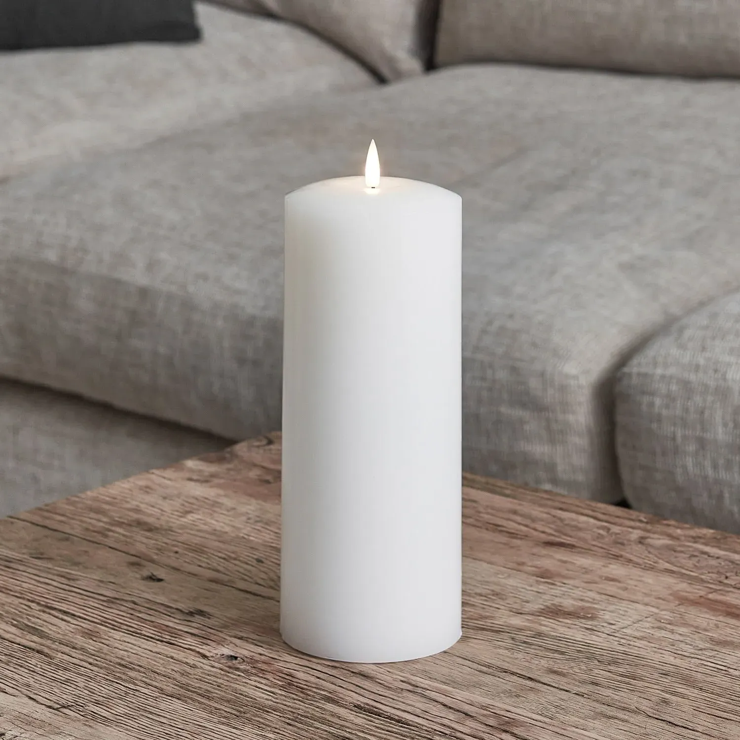 LED Pillar Candle with Timer - White, Real Wax image