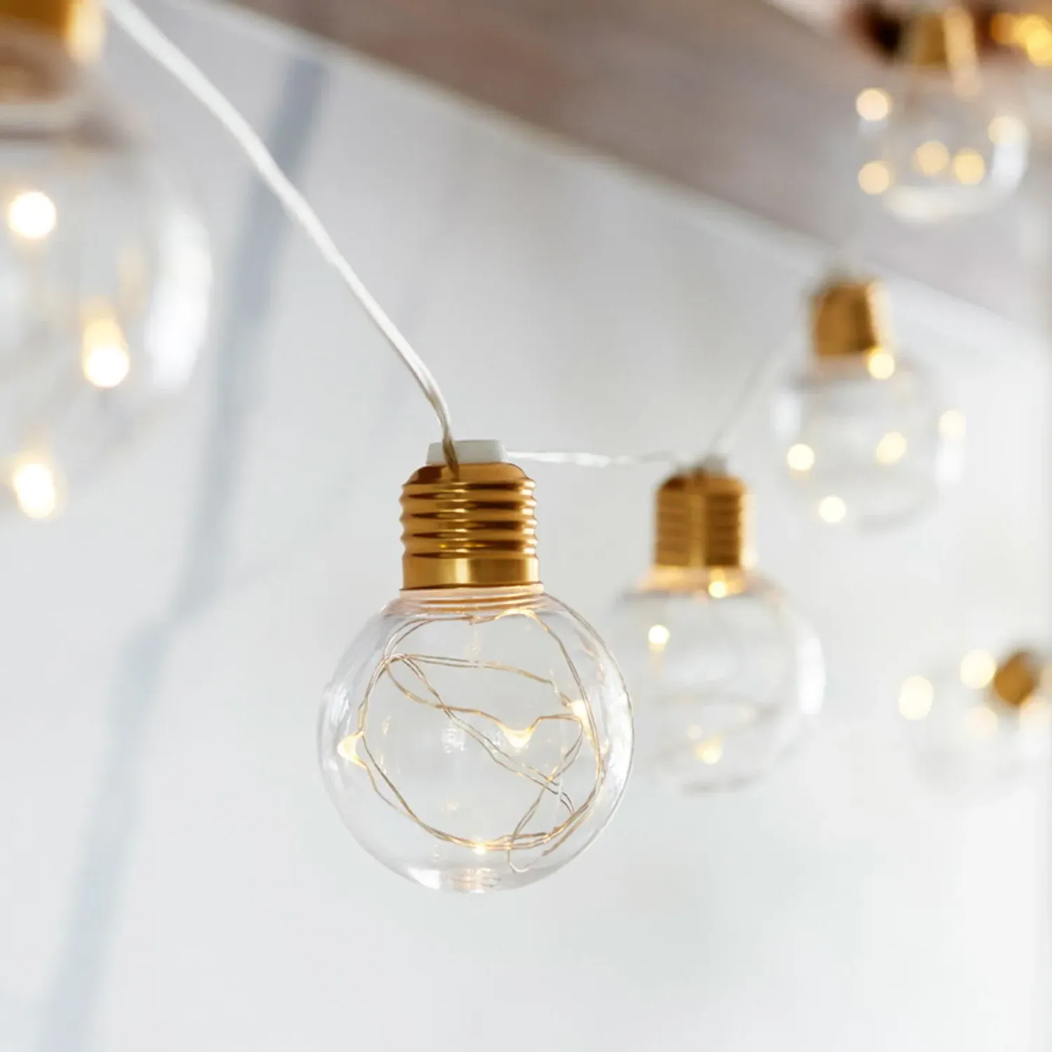 Micro Festoon String Lights - Warm White, Brass image