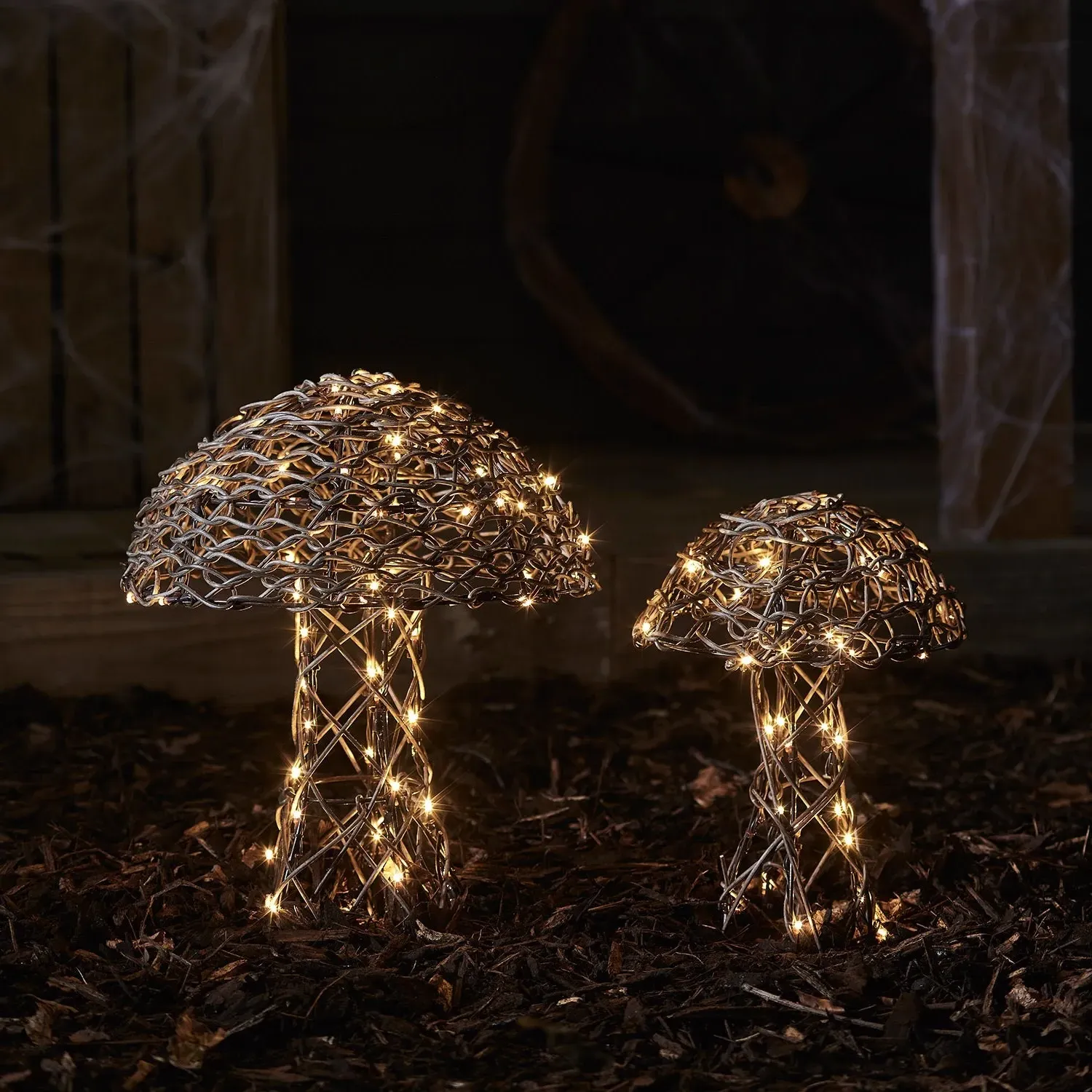 Mushroom Garden Light Duo - Warm White, Rattan image