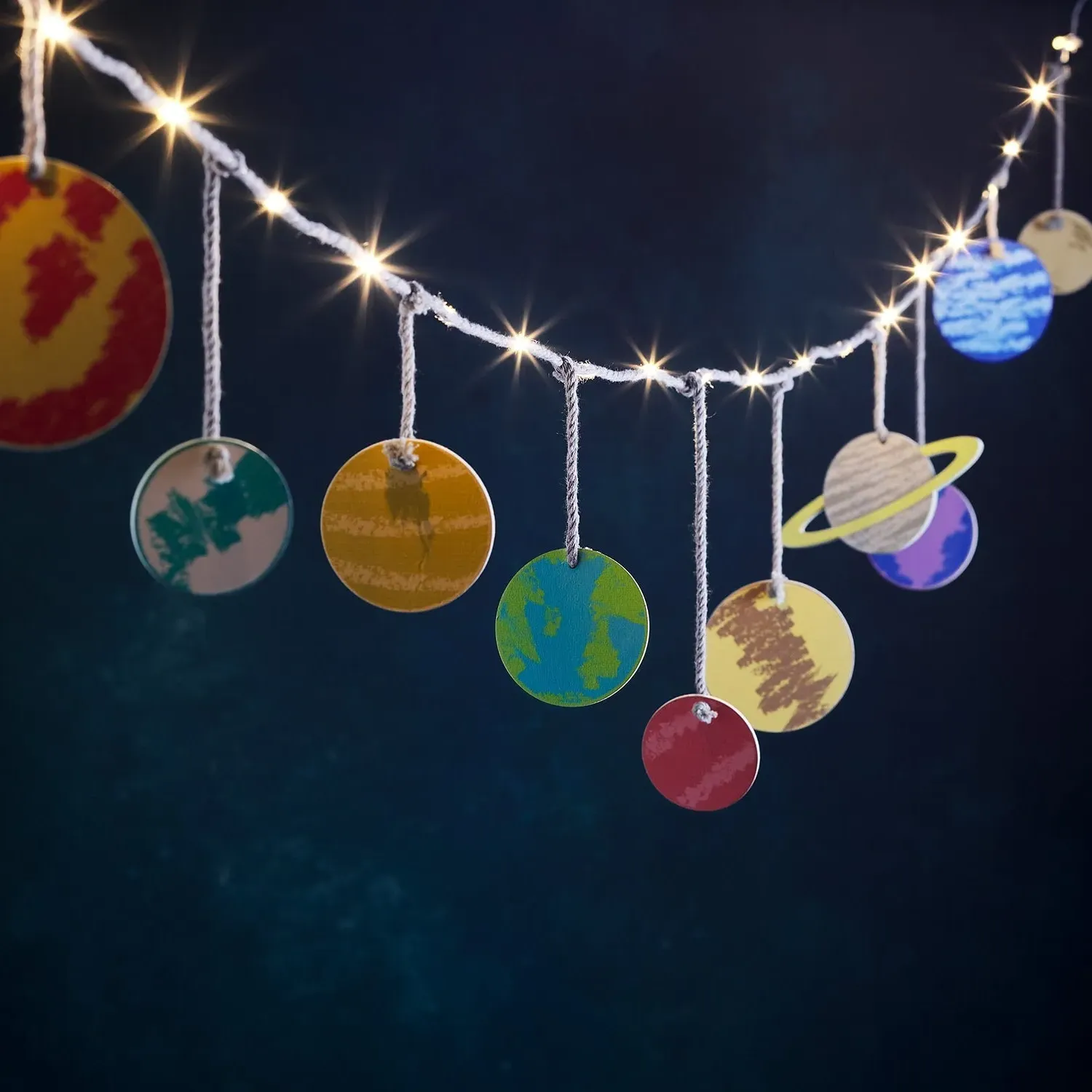 Planet Fairy Lights with Timer - Warm White image
