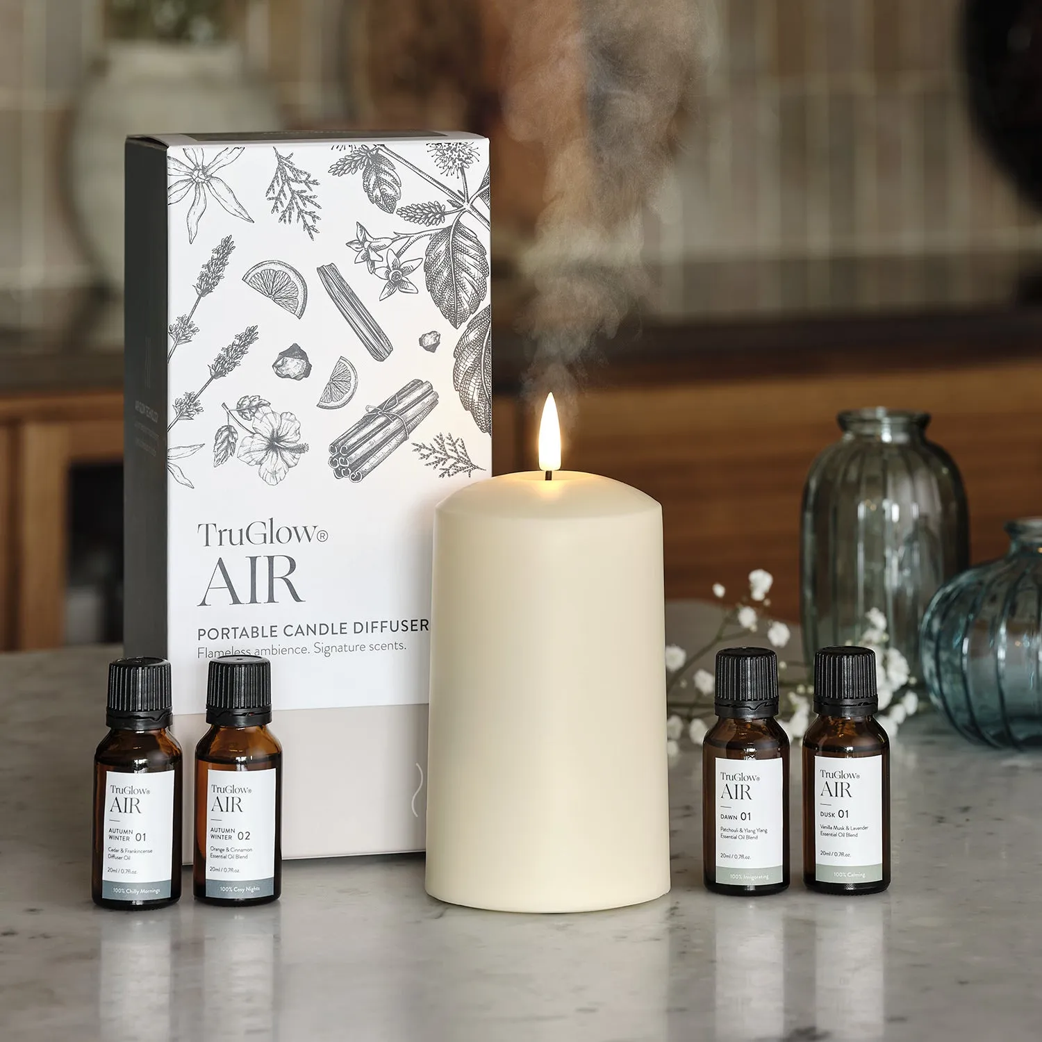 Portable Candle Diffuser Bundle - Ivory