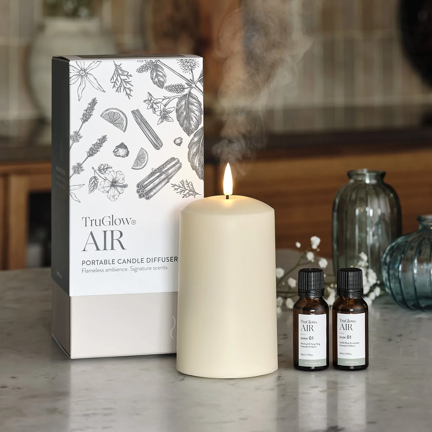 Portable Candle Diffuser Bundle - Ivory