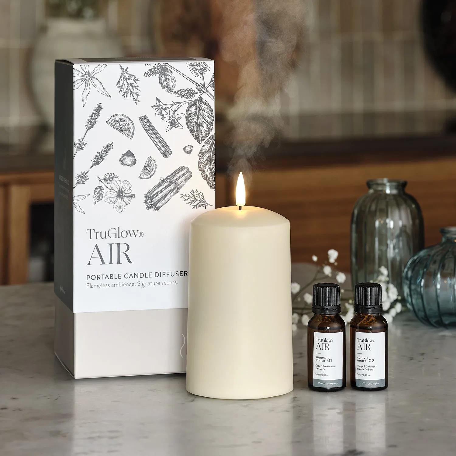 Portable Candle Diffuser Bundle - Ivory