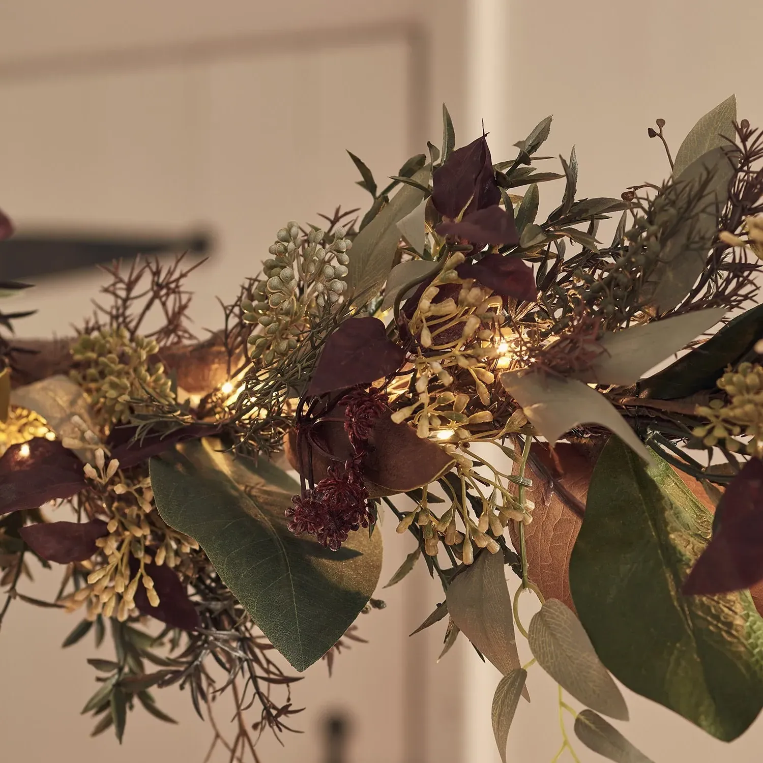 Pre-Lit Seasonal Wreath & Garland - Warm White