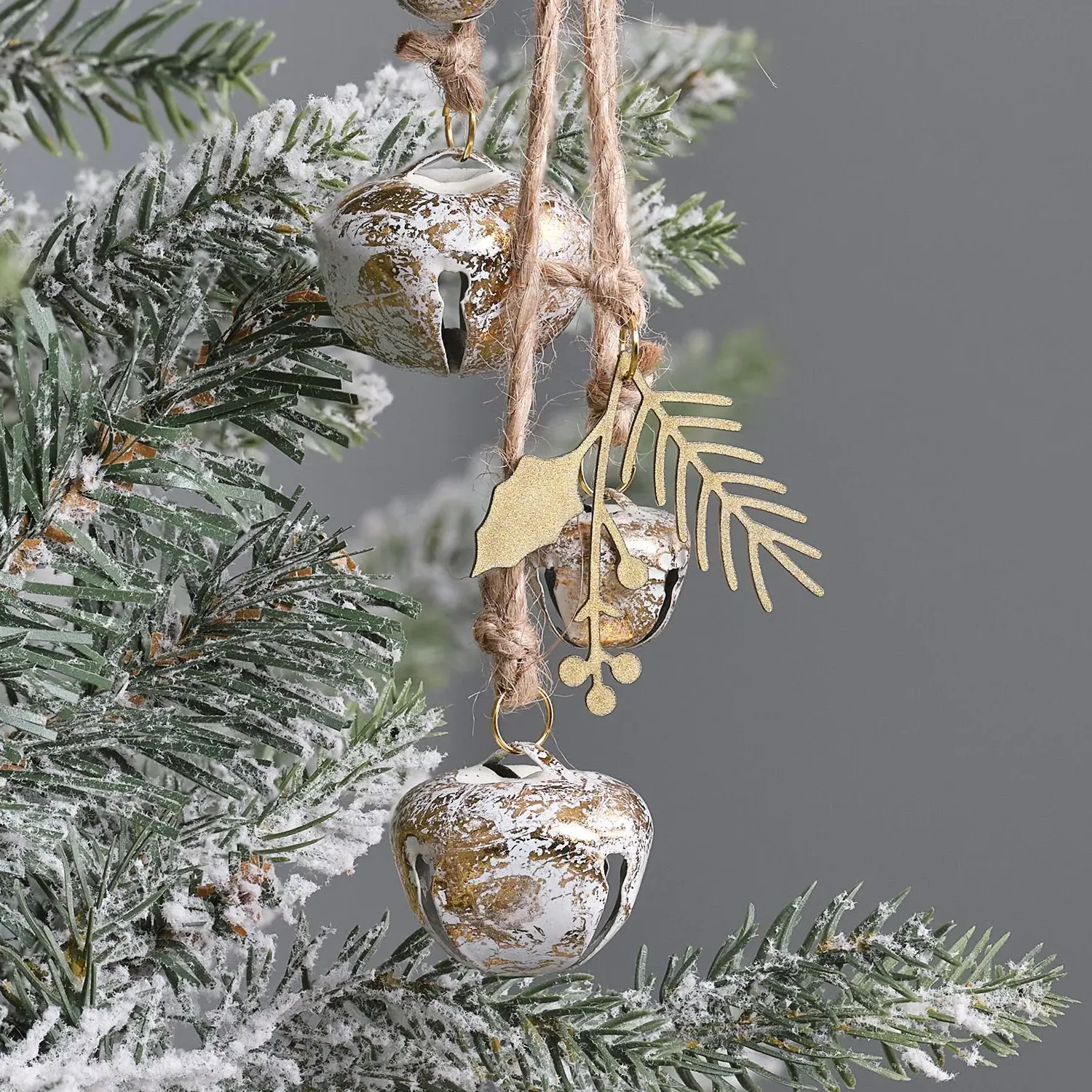 Set of 2 Hanging Bell Christmas Decorations