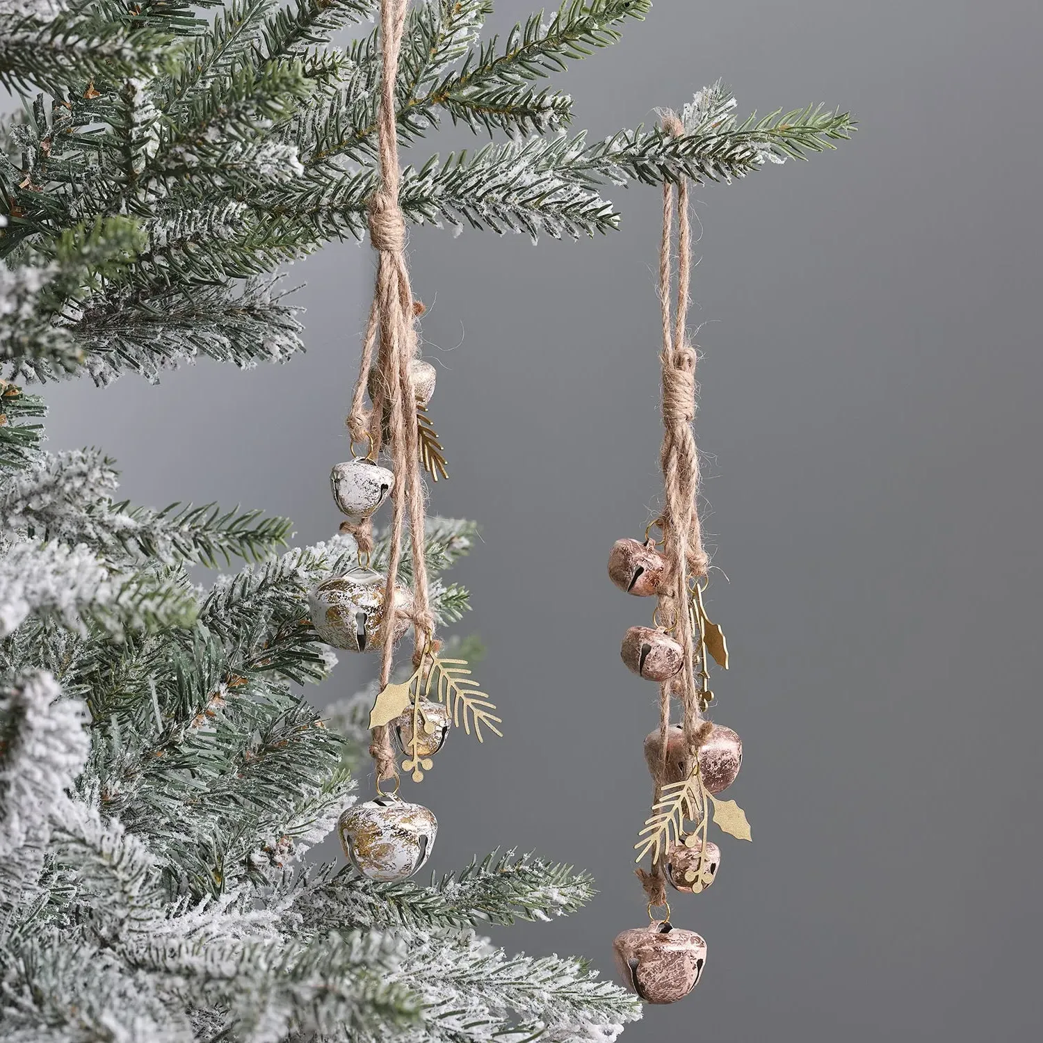 Set of 2 Hanging Bell Christmas Decorations image