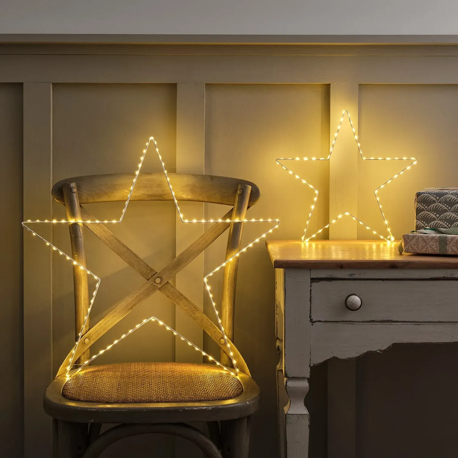 Set of 2 LED Star Silhouettes - Dual Color