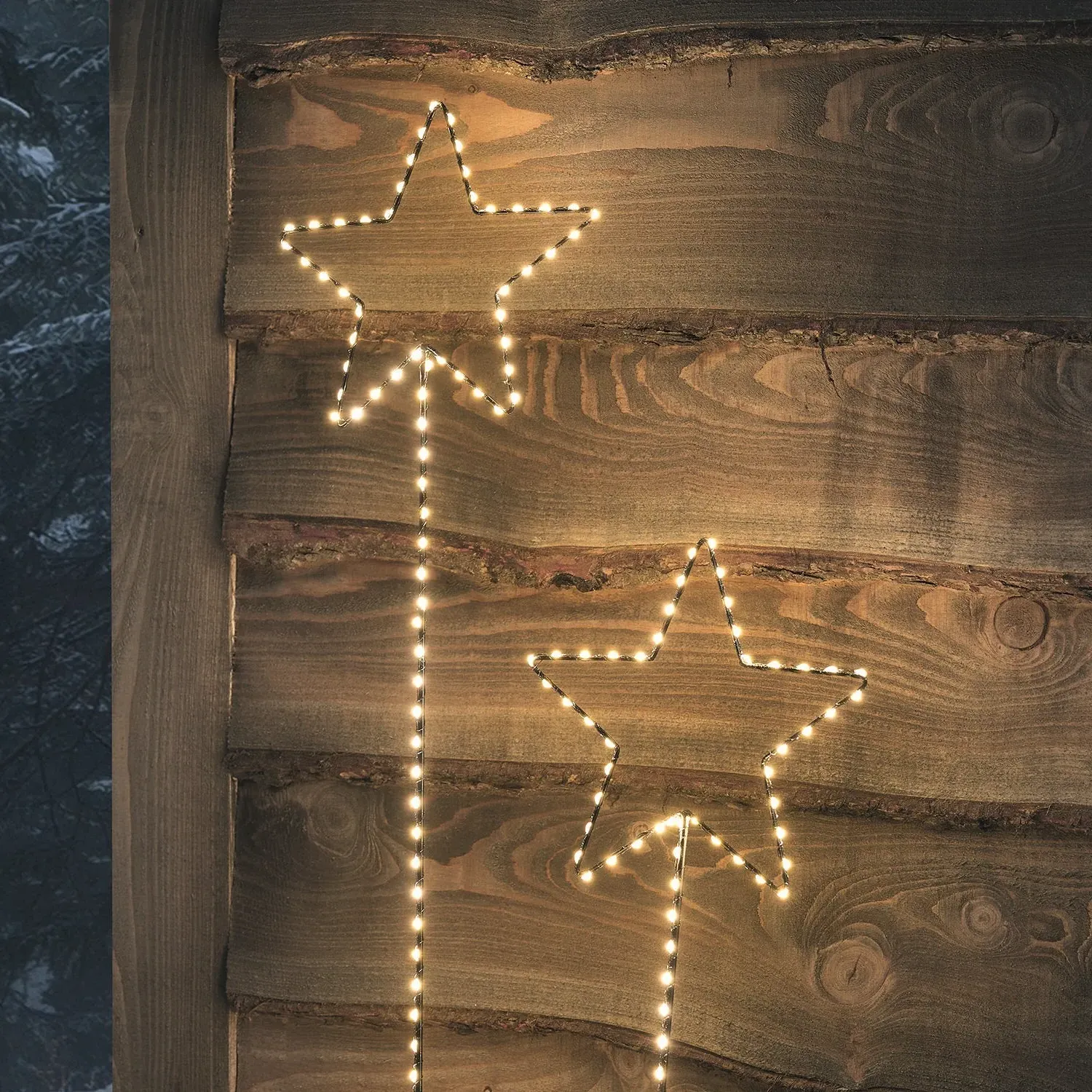 Set of 2 Star Stake Lights - Warm White, LED