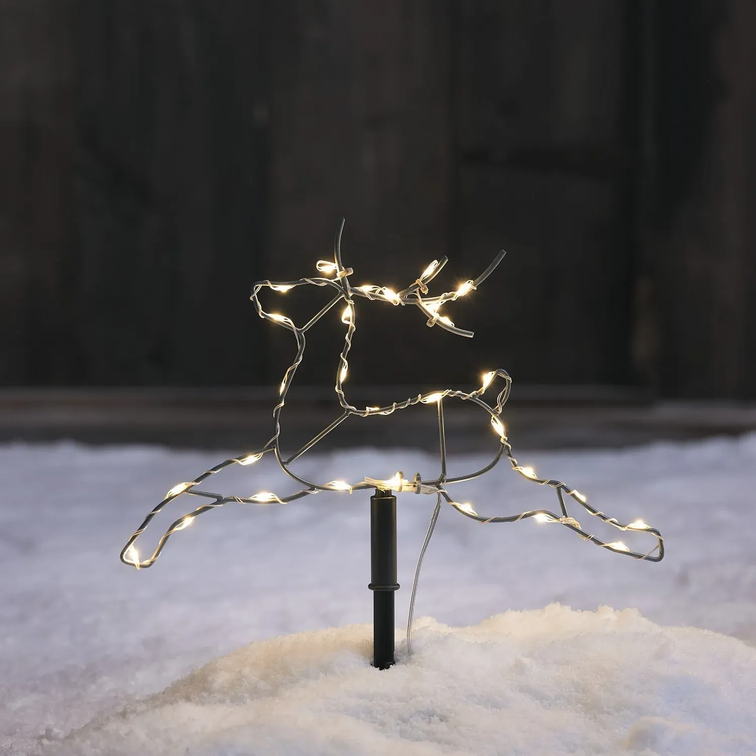 Set of 3 Mini Reindeer LED Stake Lights - Warm White