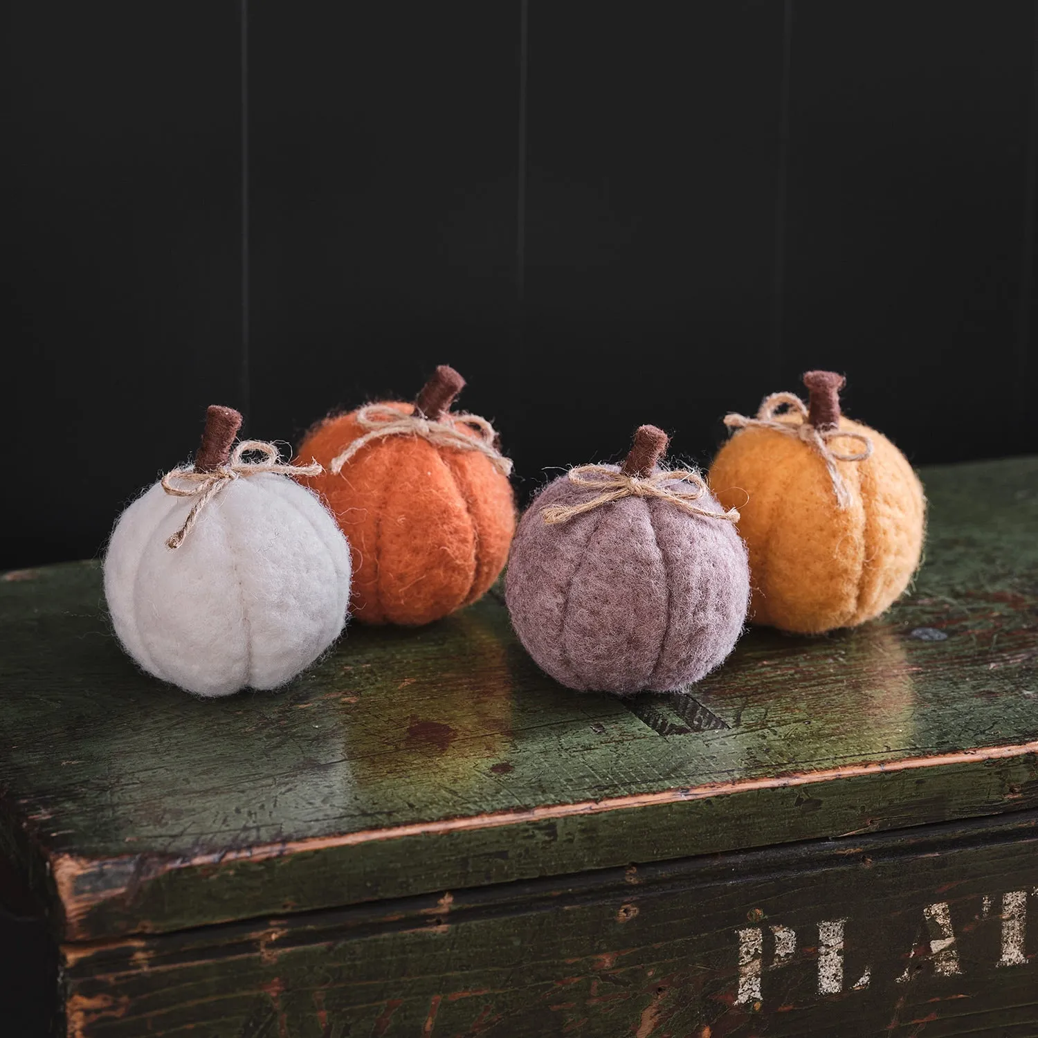 Set of 4 Pumpkin Decorations - Orange, Felt image