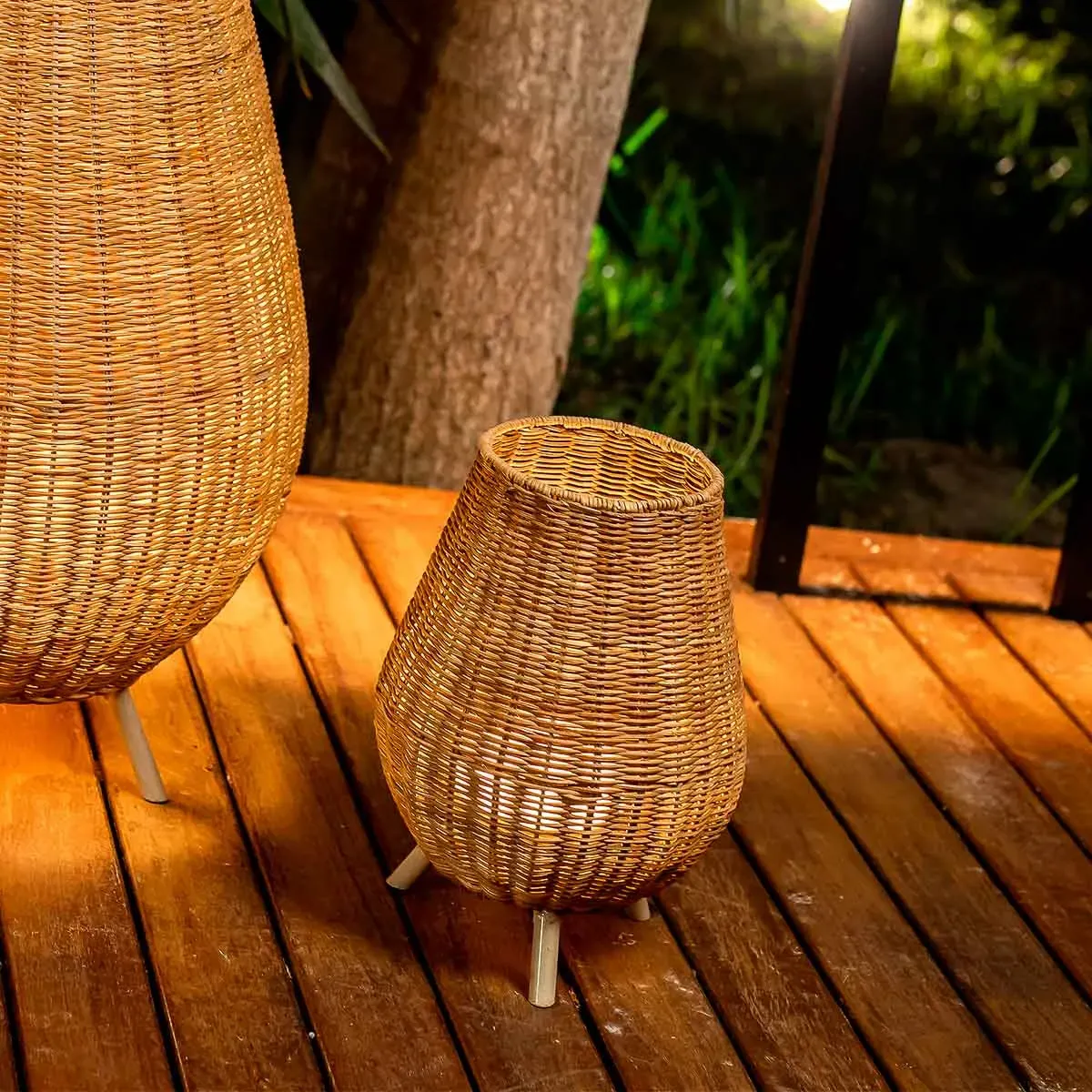 Small Decorative Lamp Cordless - Natural Fiber image